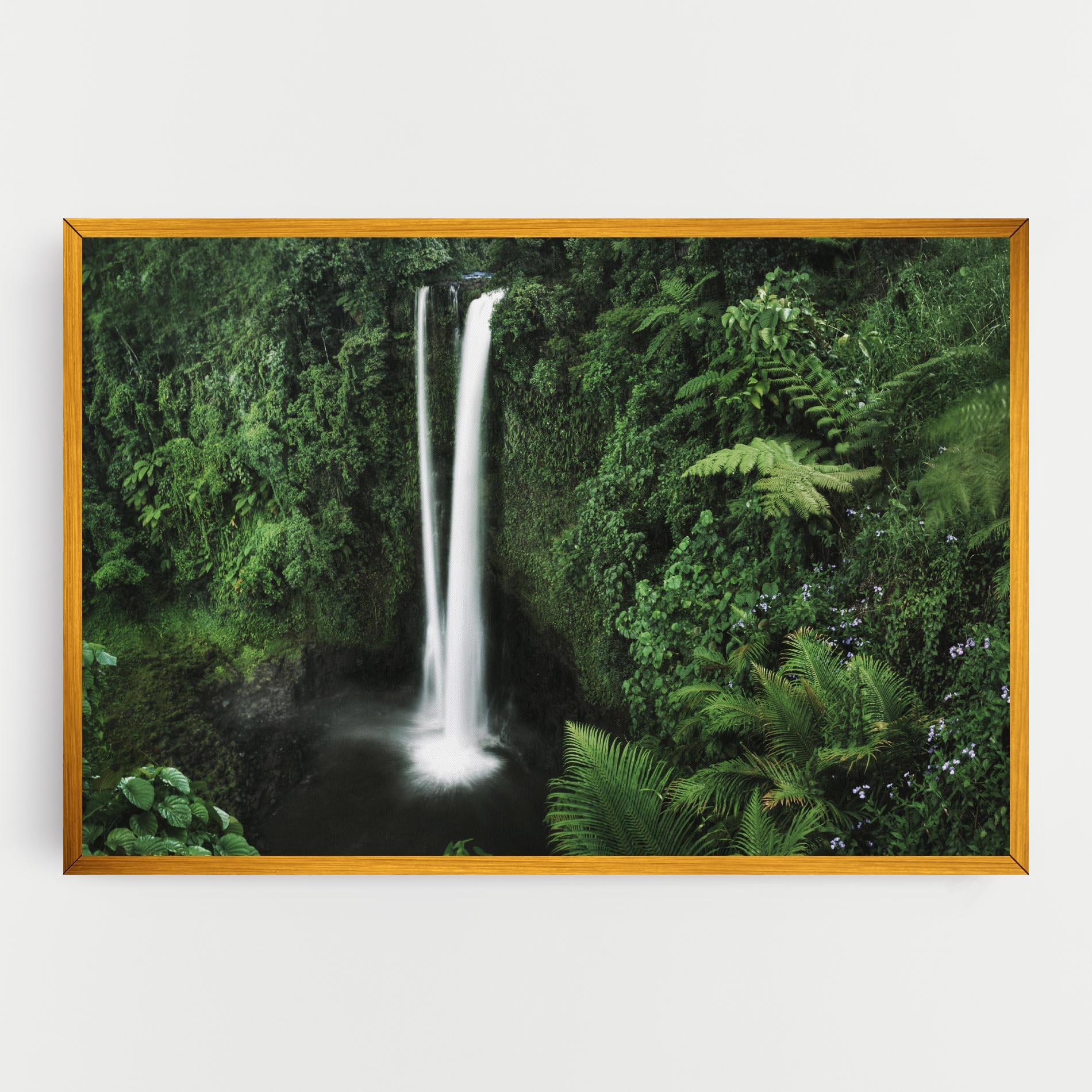 Leinwandbild Green Nature Waterfall mockup 0