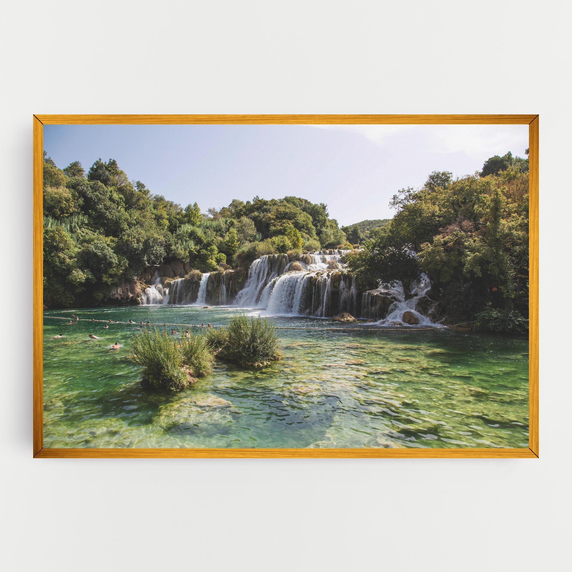 Leinwandbild Green Waterfall mockup 0
