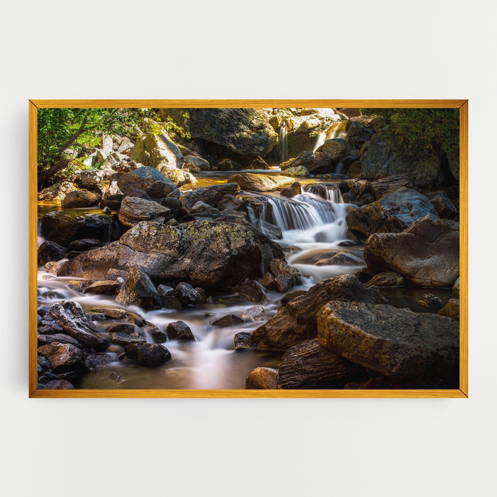Leinwandbild Nature Rocks Waterfall mockup 0