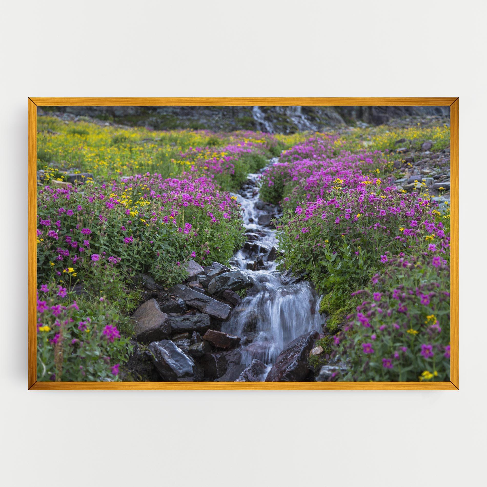 Leinwandbild Purple Field Waterfall mockup 0