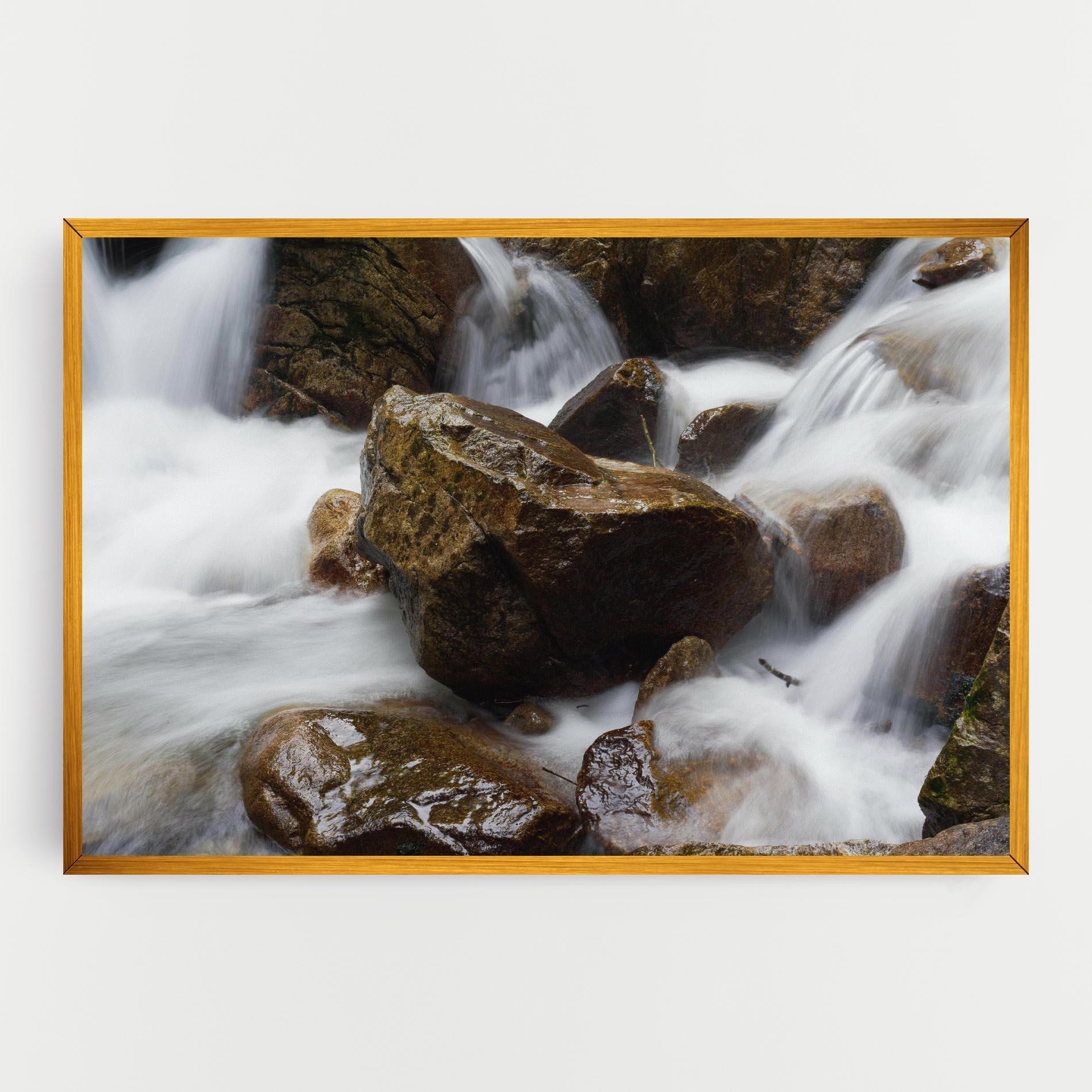 Leinwandbild Shiny Rocks Waterfall mockup 0