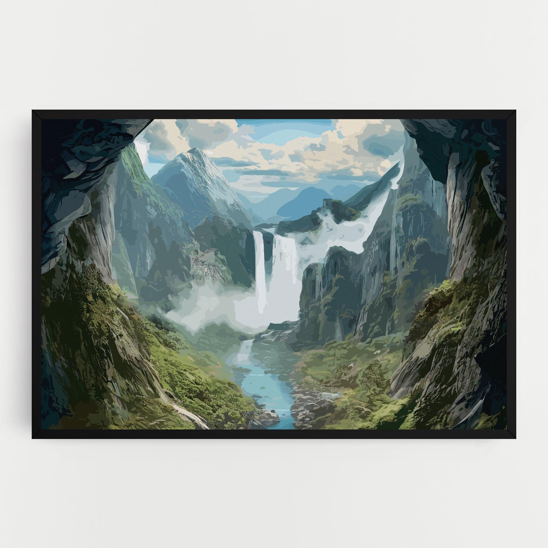 Leinwandbild Amazing Waterfall mockup 0