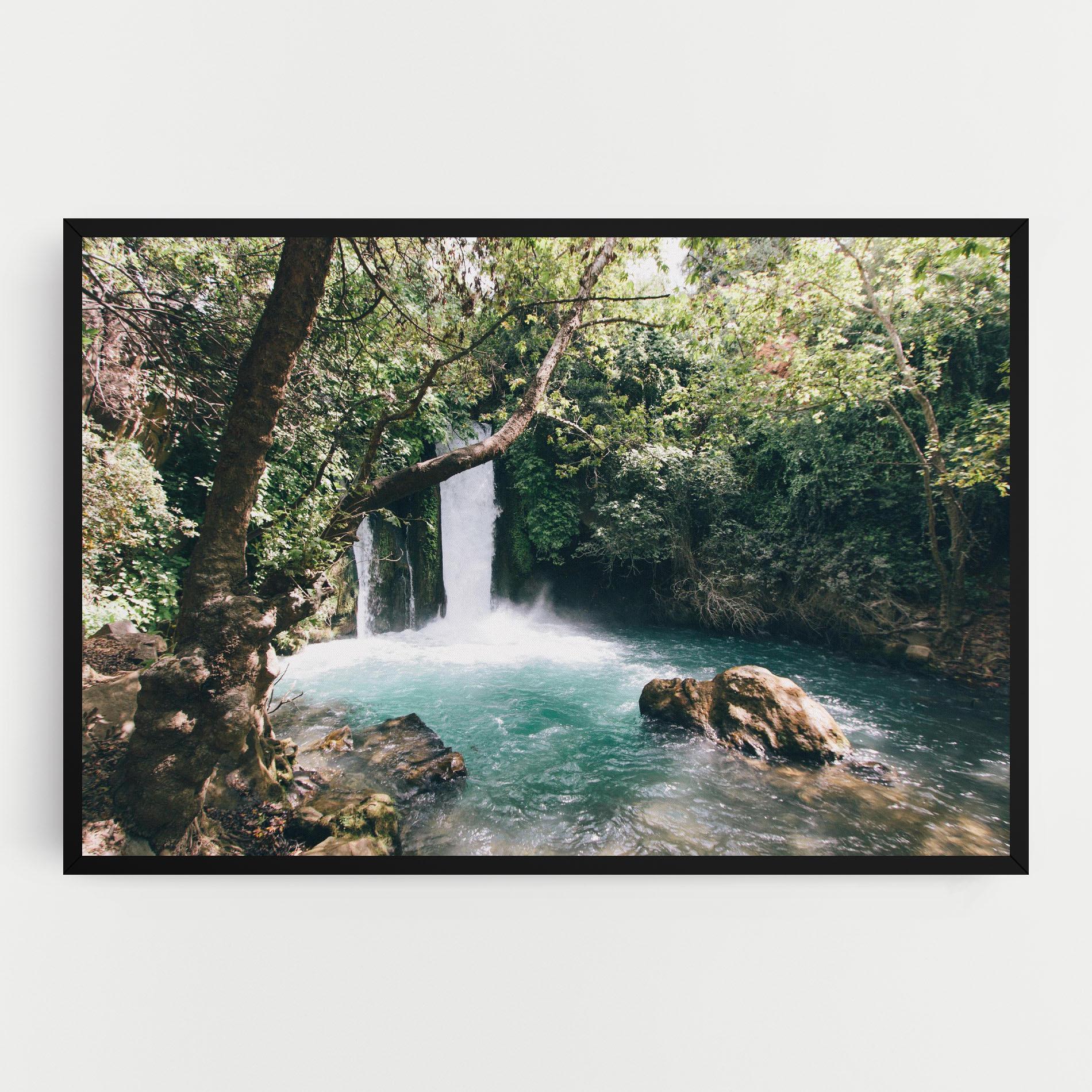 Leinwandbild Beautiful Blue Waterfall mockup 0