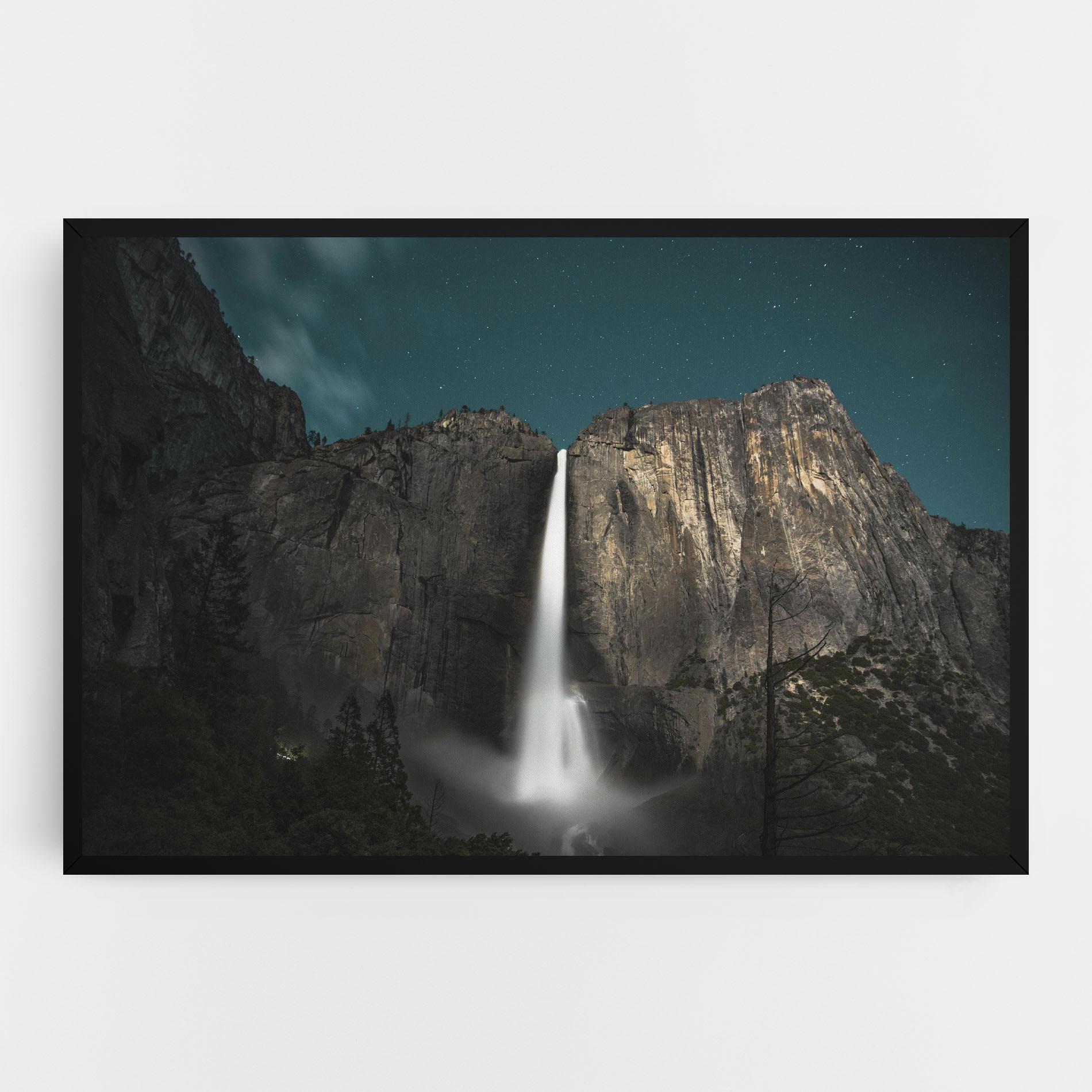 Leinwandbild Dark Blue Sky Waterfall mockup 0