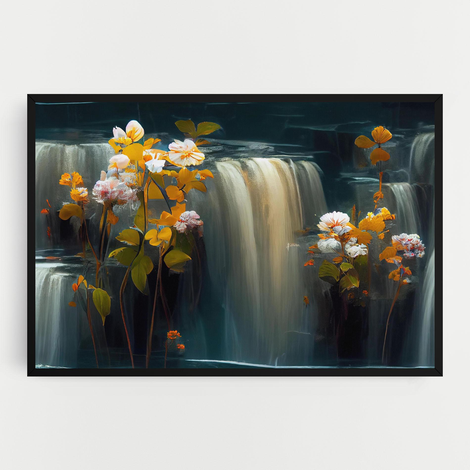 Leinwandbild Flowers Waterfall mockup 0