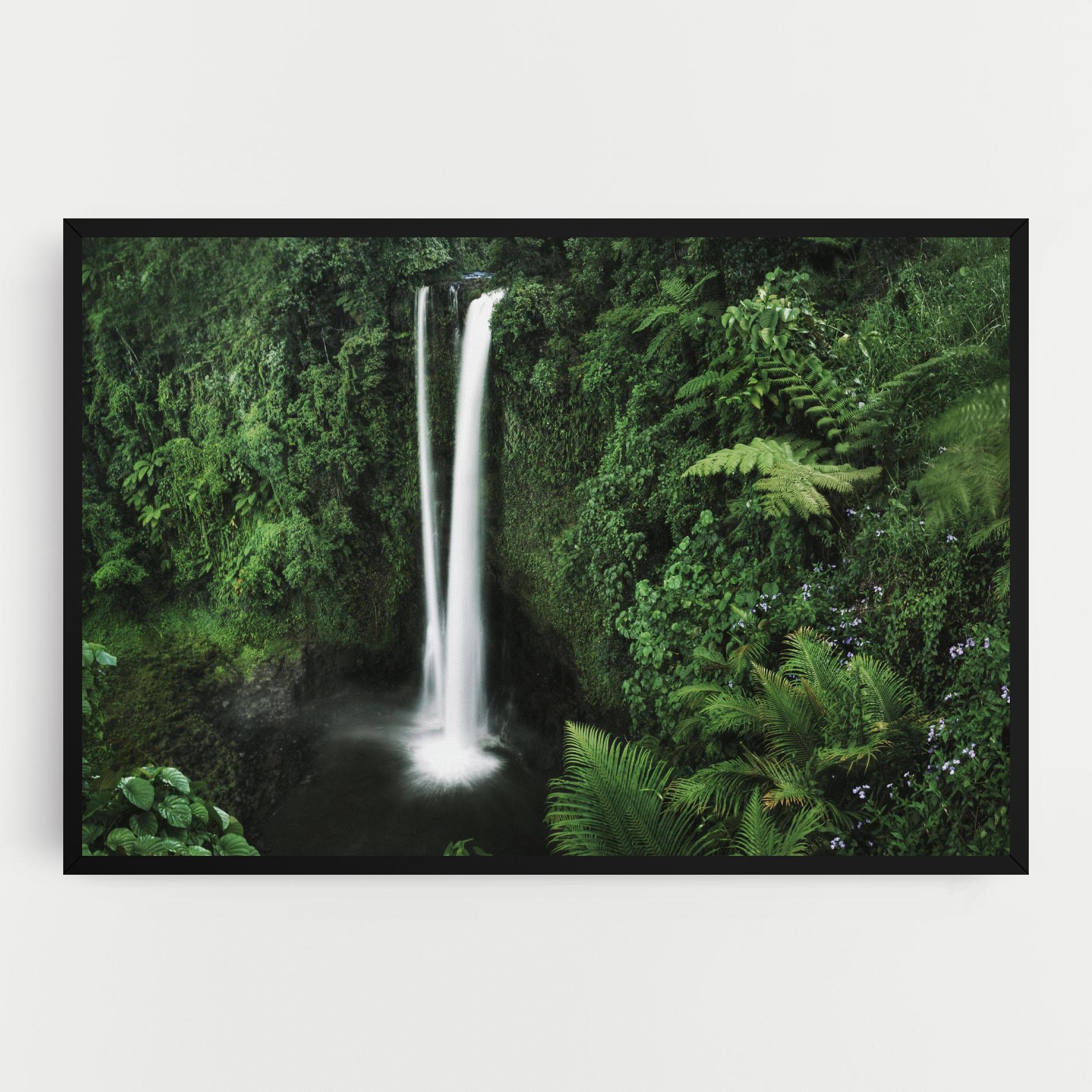 Leinwandbild Green Nature Waterfall mockup 0
