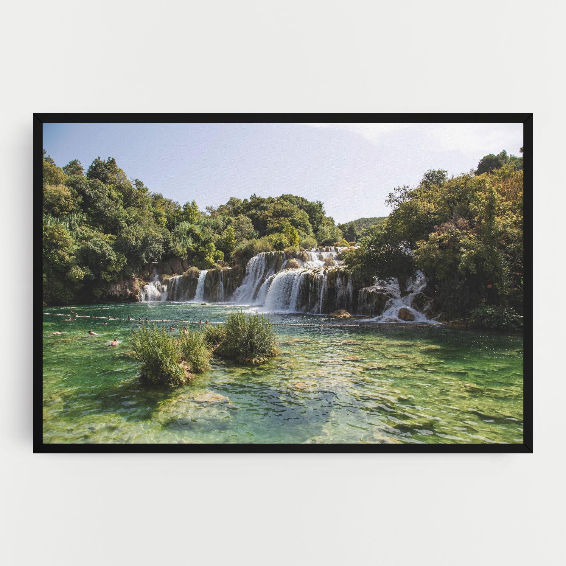 Leinwandbild Green Waterfall mockup 0