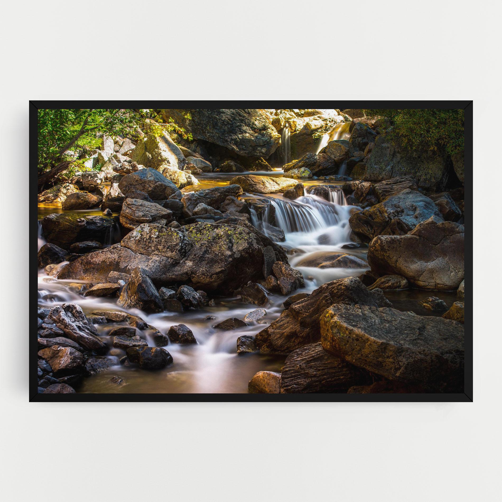 Leinwandbild Nature Rocks Waterfall mockup 0