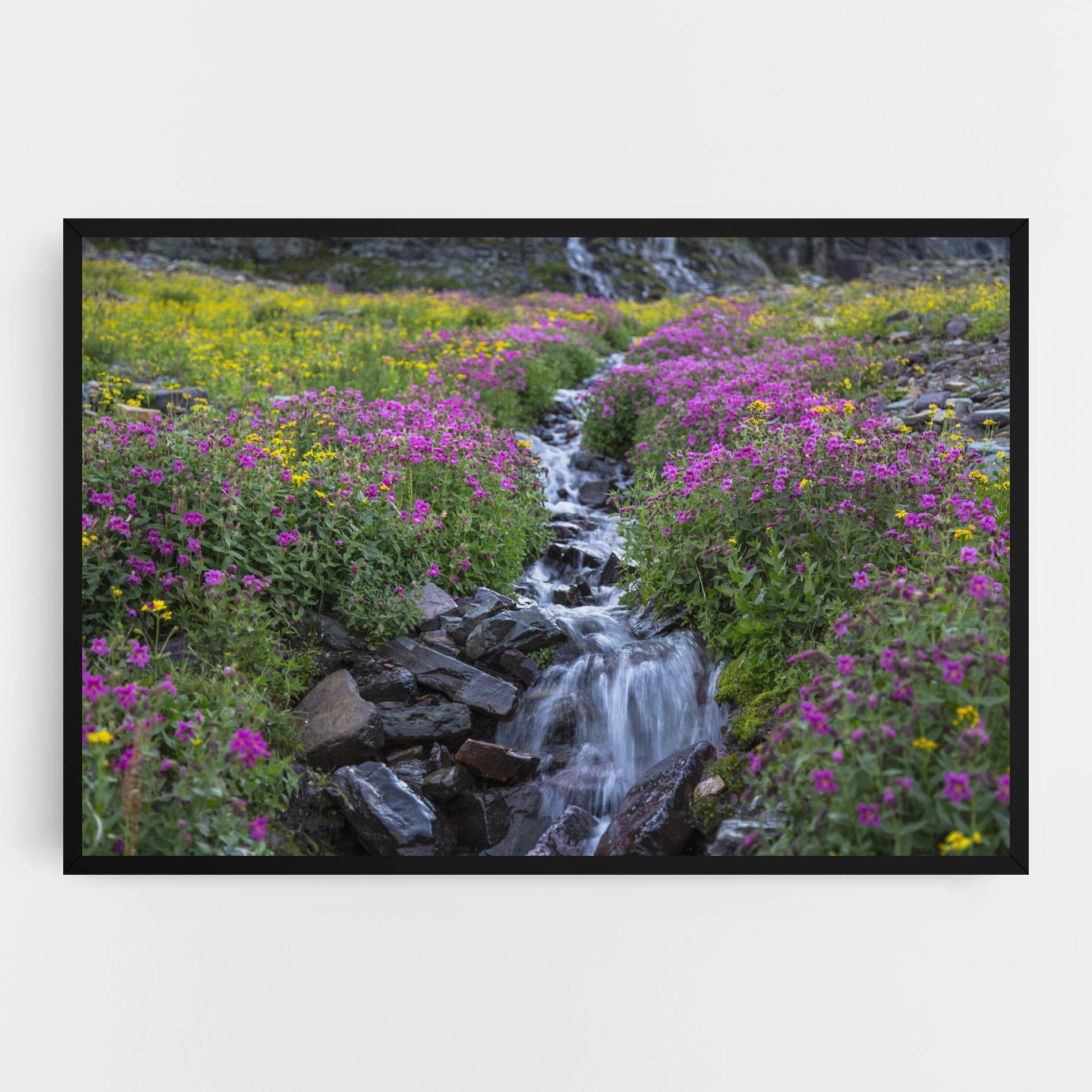 Leinwandbild Purple Field Waterfall mockup 0