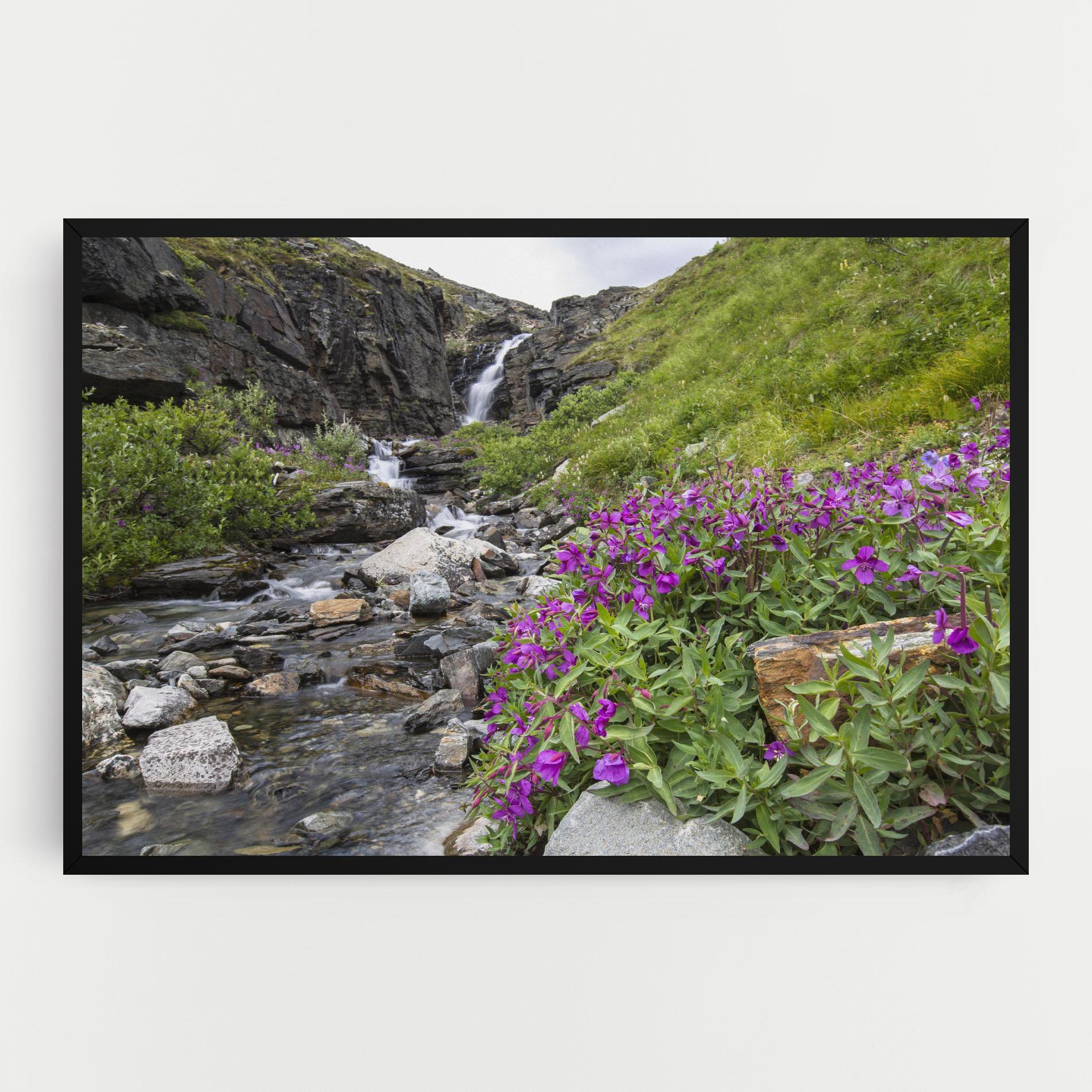 Leinwandbild Purple Flowers Waterfall mockup 0