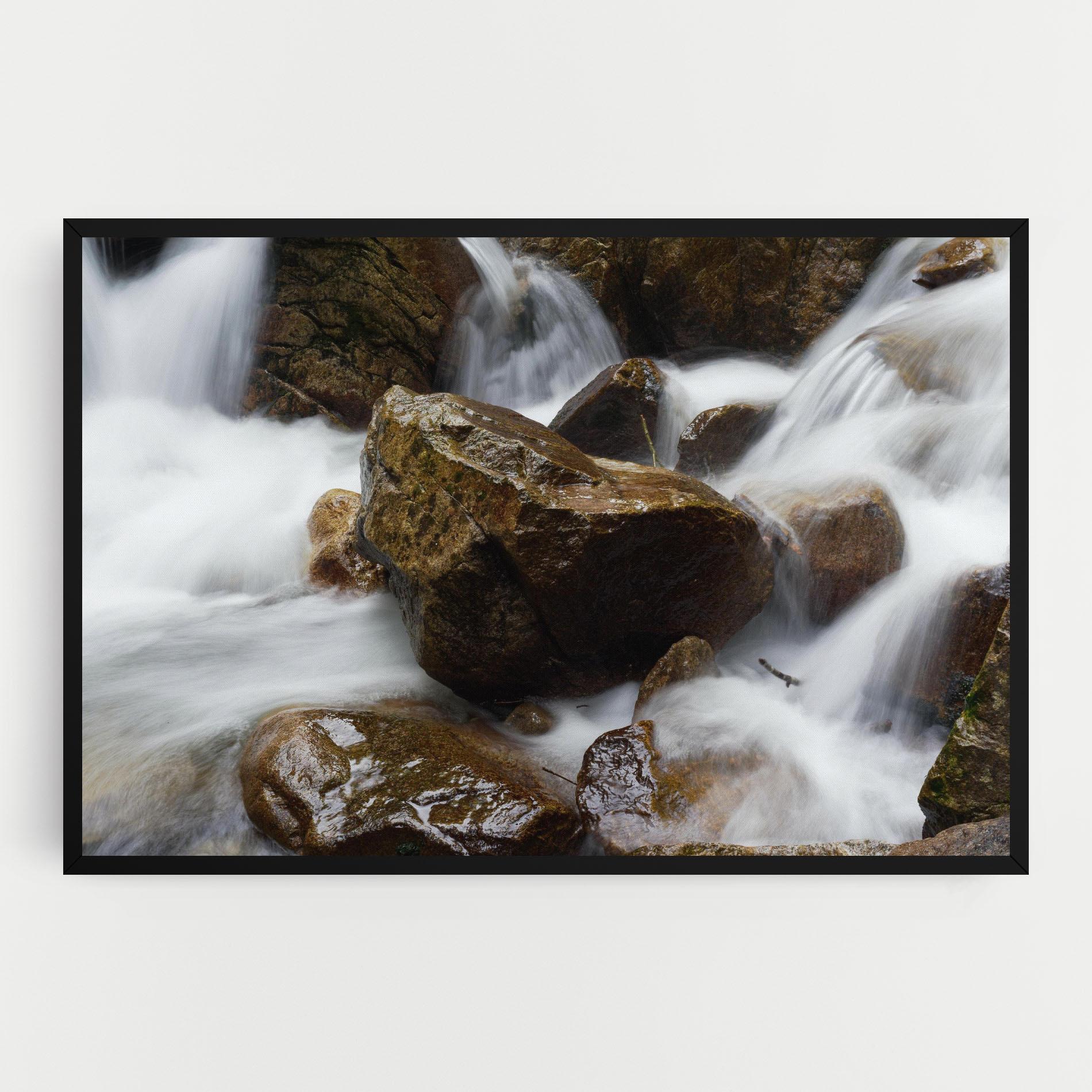 Leinwandbild Shiny Rocks Waterfall mockup 0