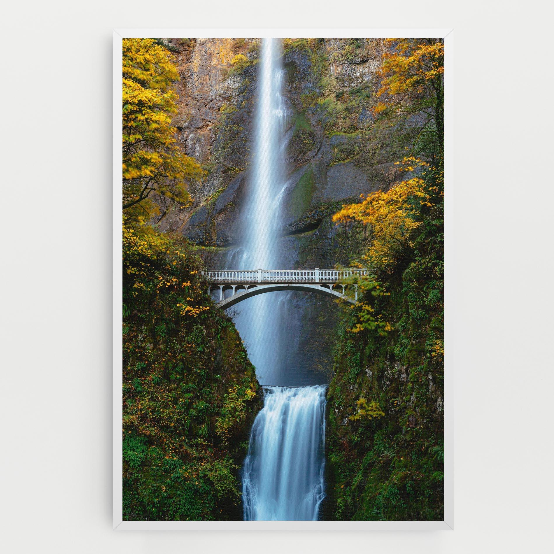 Leinwandbild Yellow Leaves Bridge mockup 0
