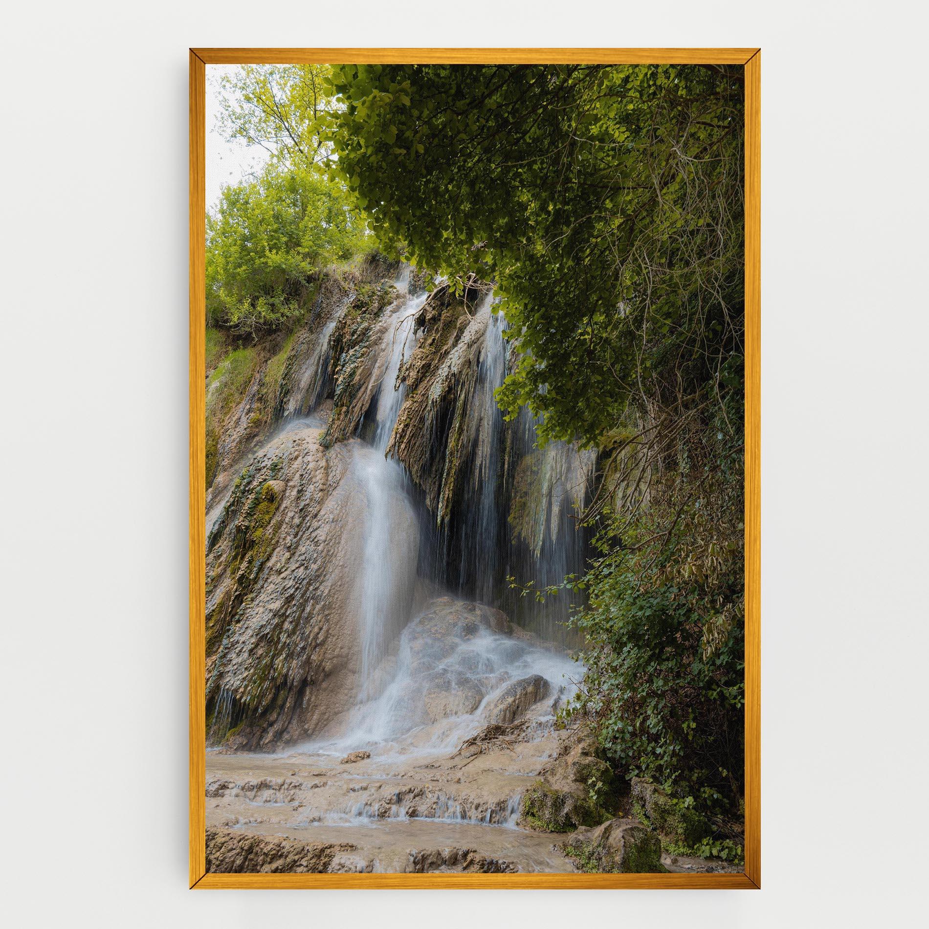 Leinwandbild Forest Waterfall View mockup 0