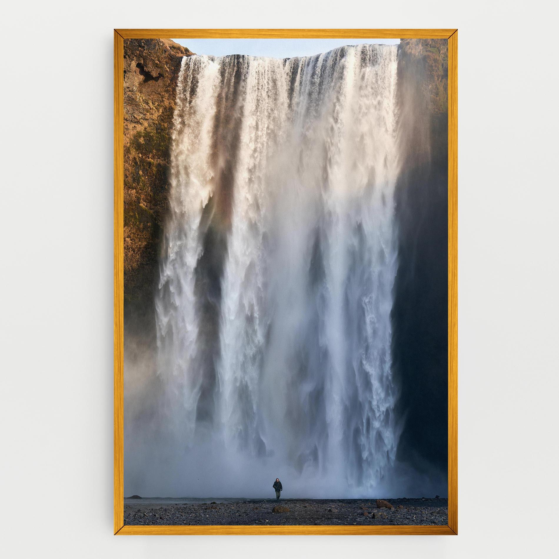 Leinwandbild Small Man Waterfall mockup 0