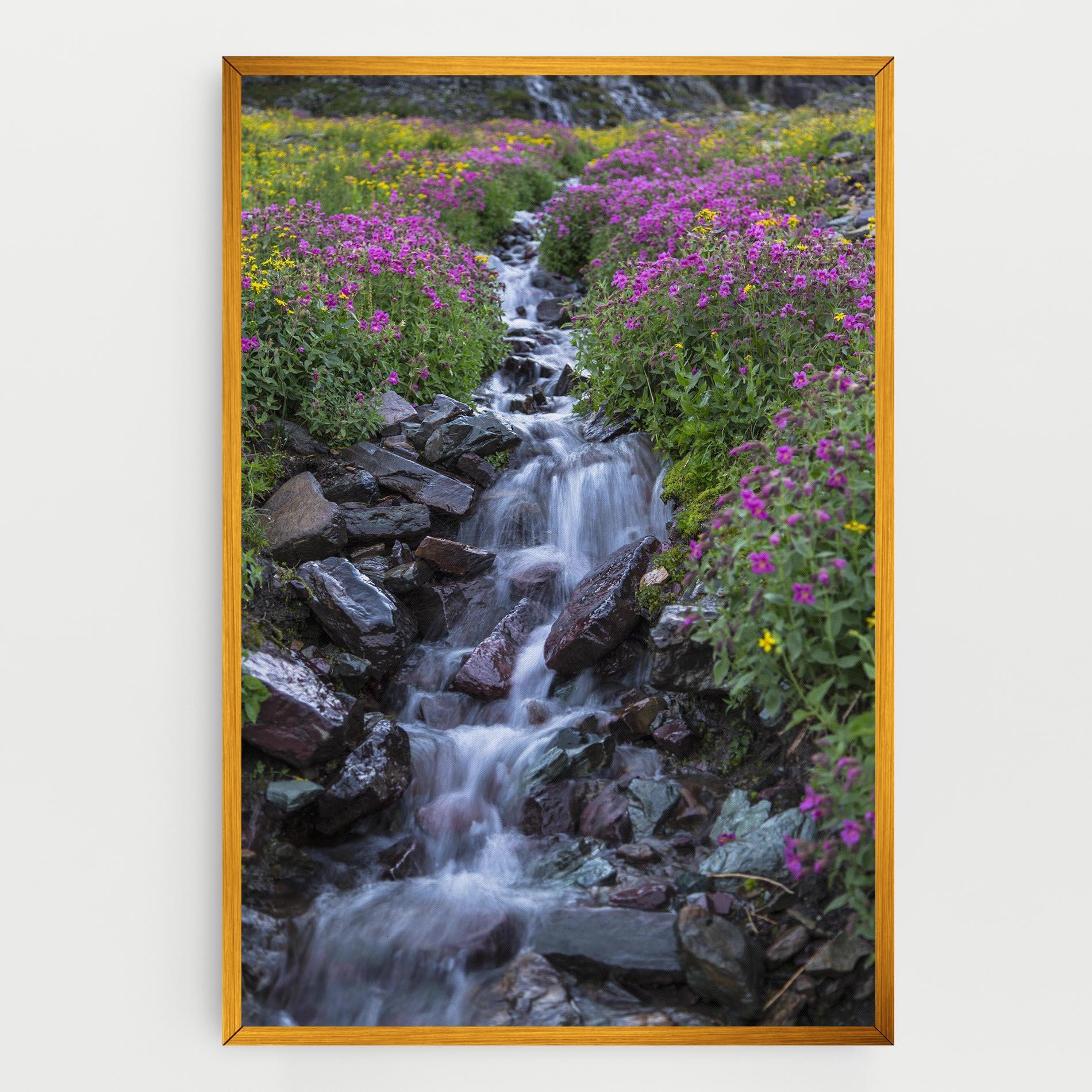 Leinwandbild Water Falling Field mockup 0