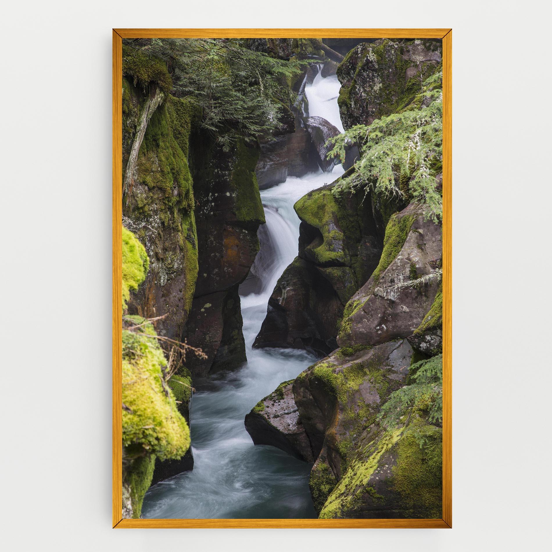 Leinwandbild Water Falling Forest mockup 0