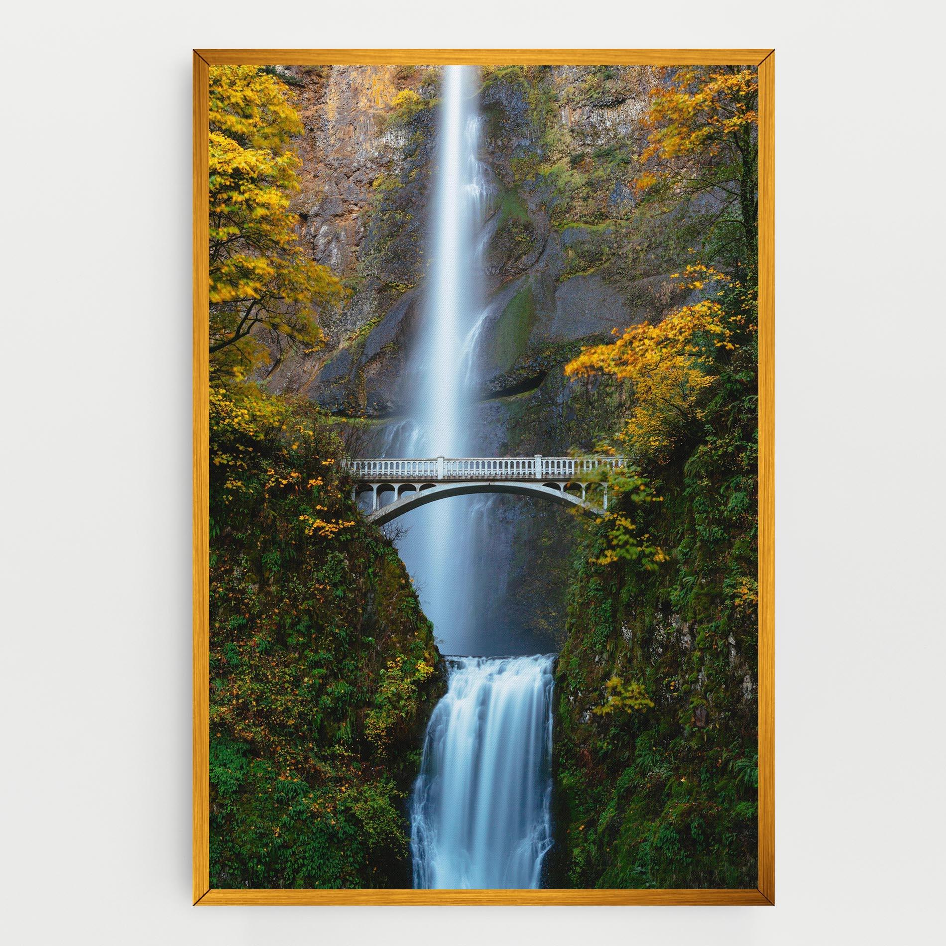 Leinwandbild Yellow Leaves Bridge mockup 0