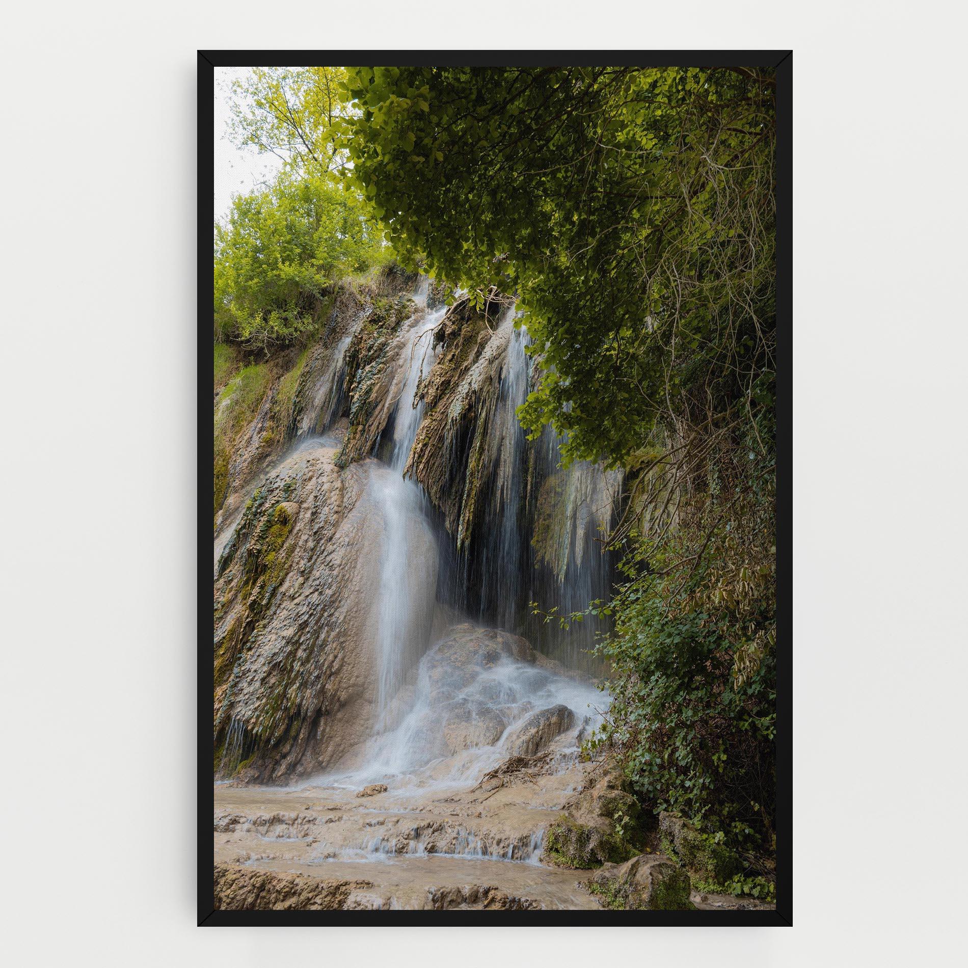 Leinwandbild Forest Waterfall View mockup 0