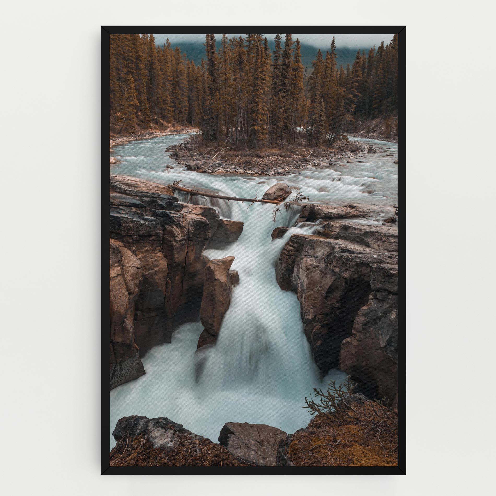 Leinwandbild Orange Trees Waterfall mockup 0