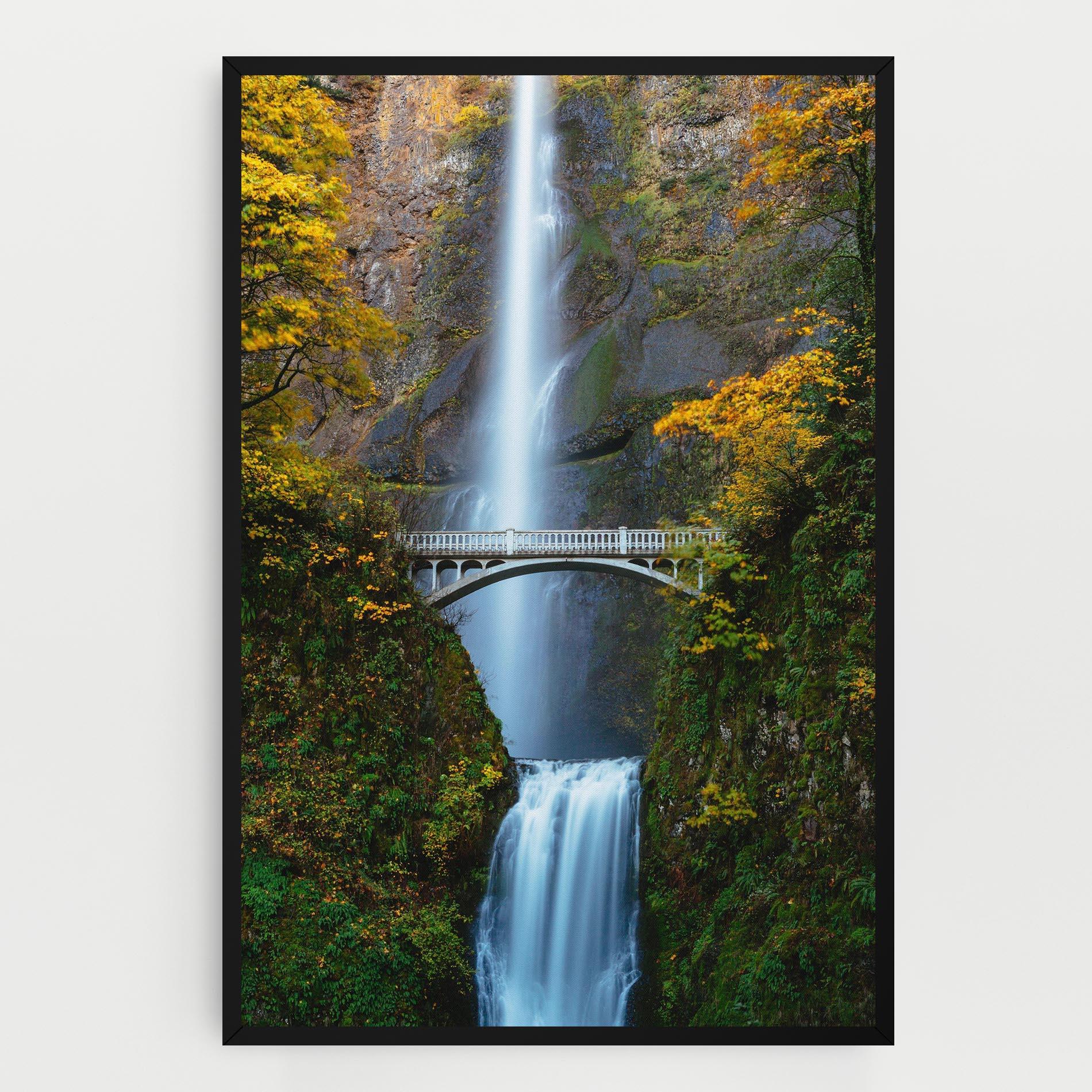 Leinwandbild Yellow Leaves Bridge mockup 0