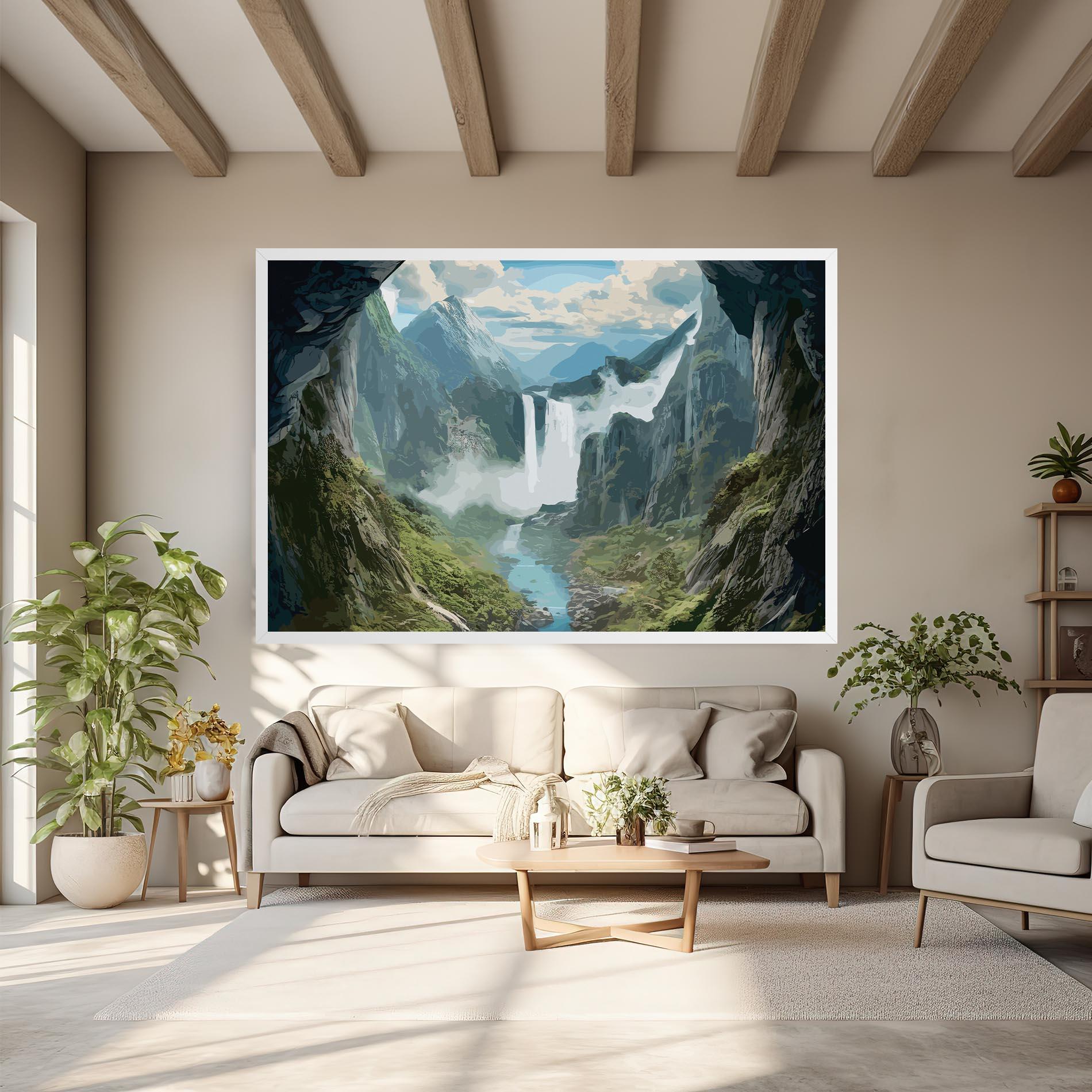 Leinwandbild Amazing Waterfall mockup 6