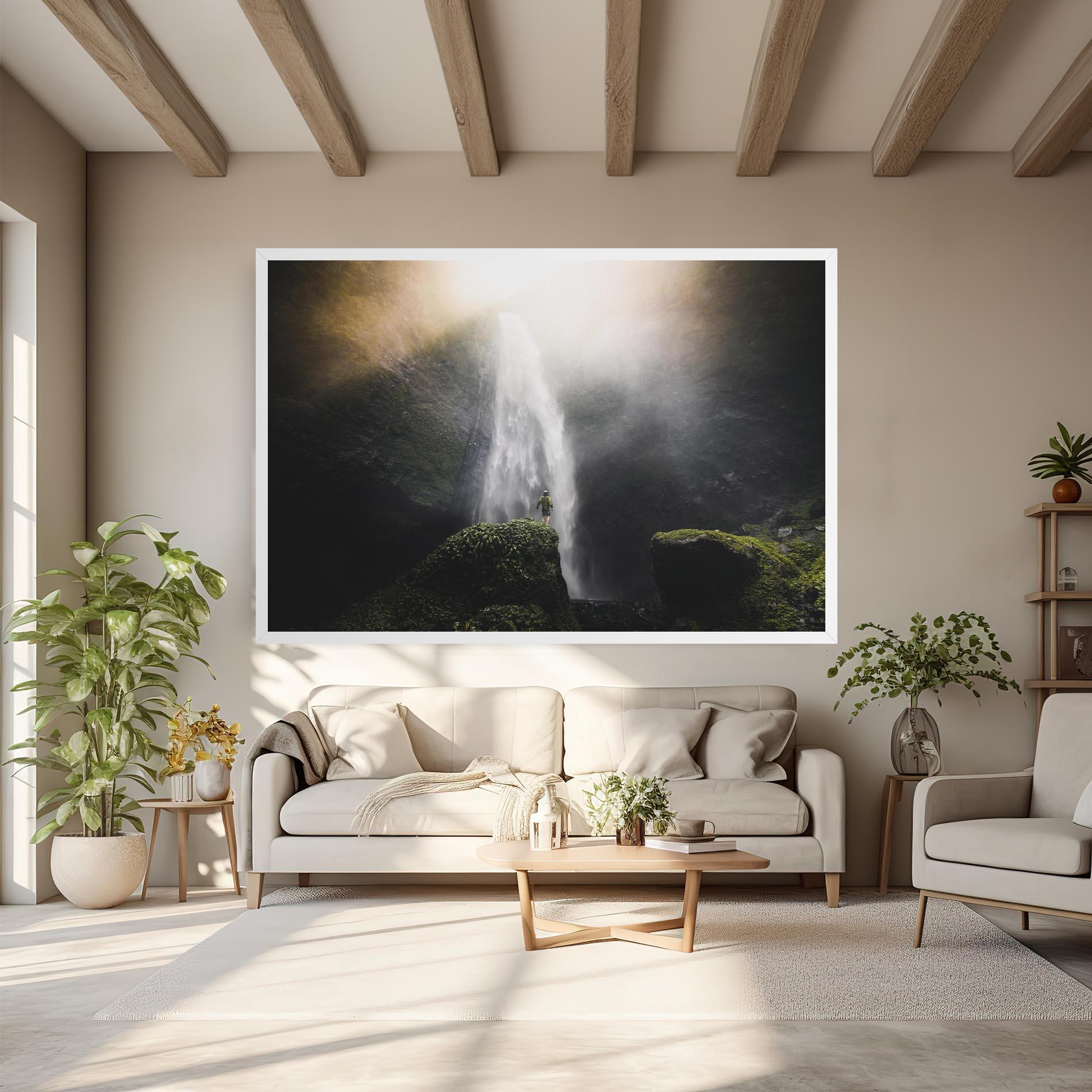 Leinwandbild Green Man Waterfall mockup 6