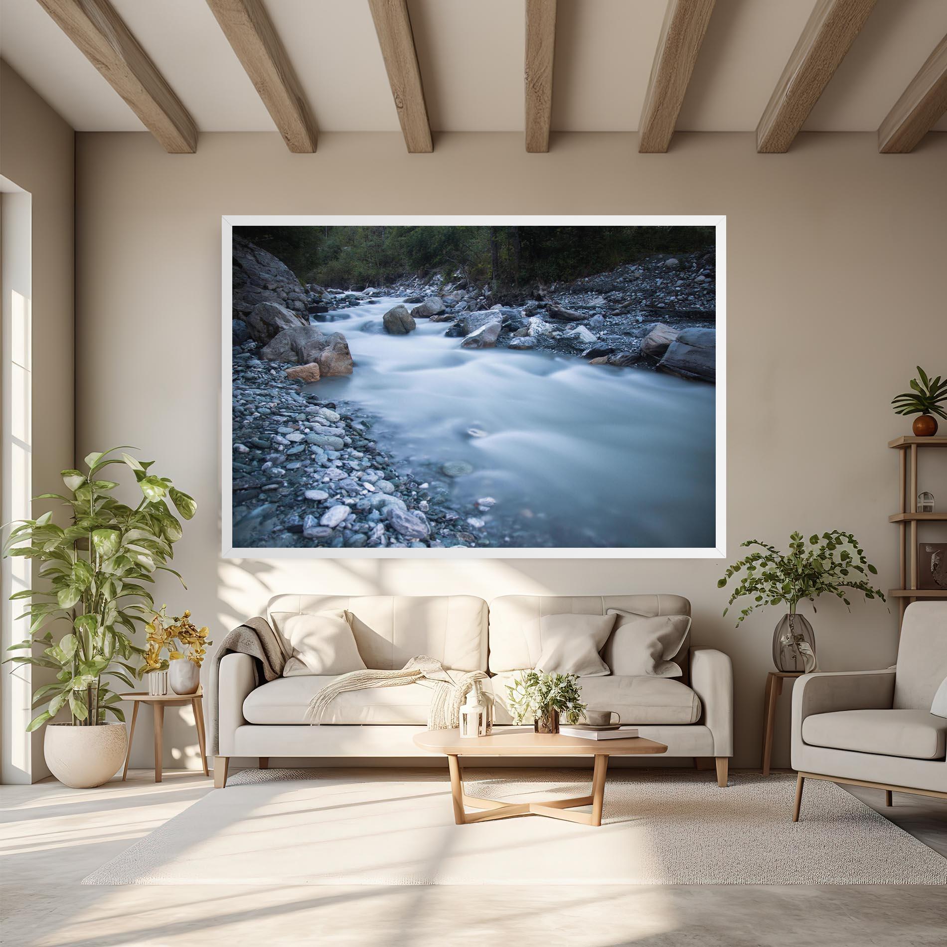 Leinwandbild Grey Water Falling mockup 6