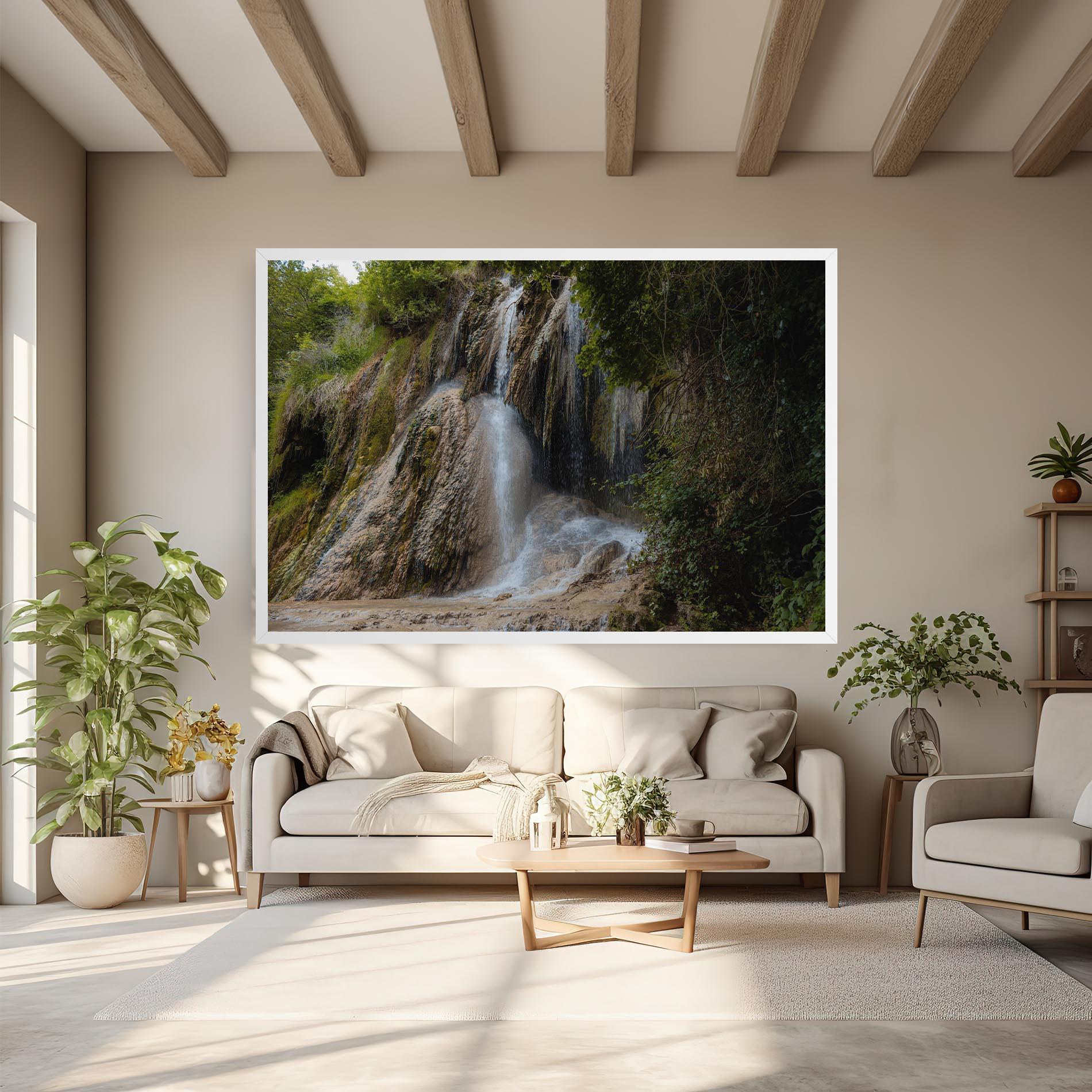 Leinwandbild Pretty Waterfall Forest mockup 6