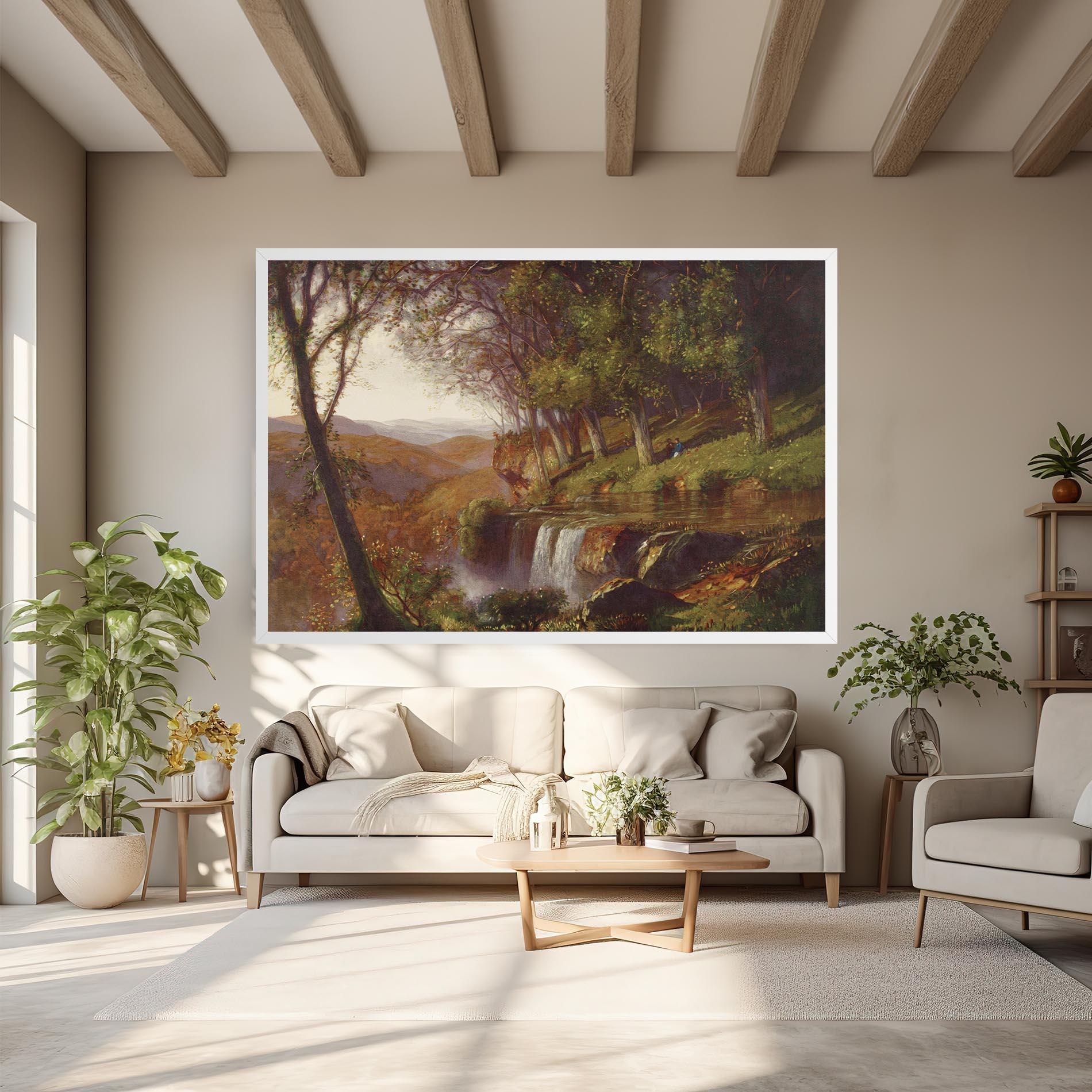 Leinwandbild Waterfall Painting mockup 6