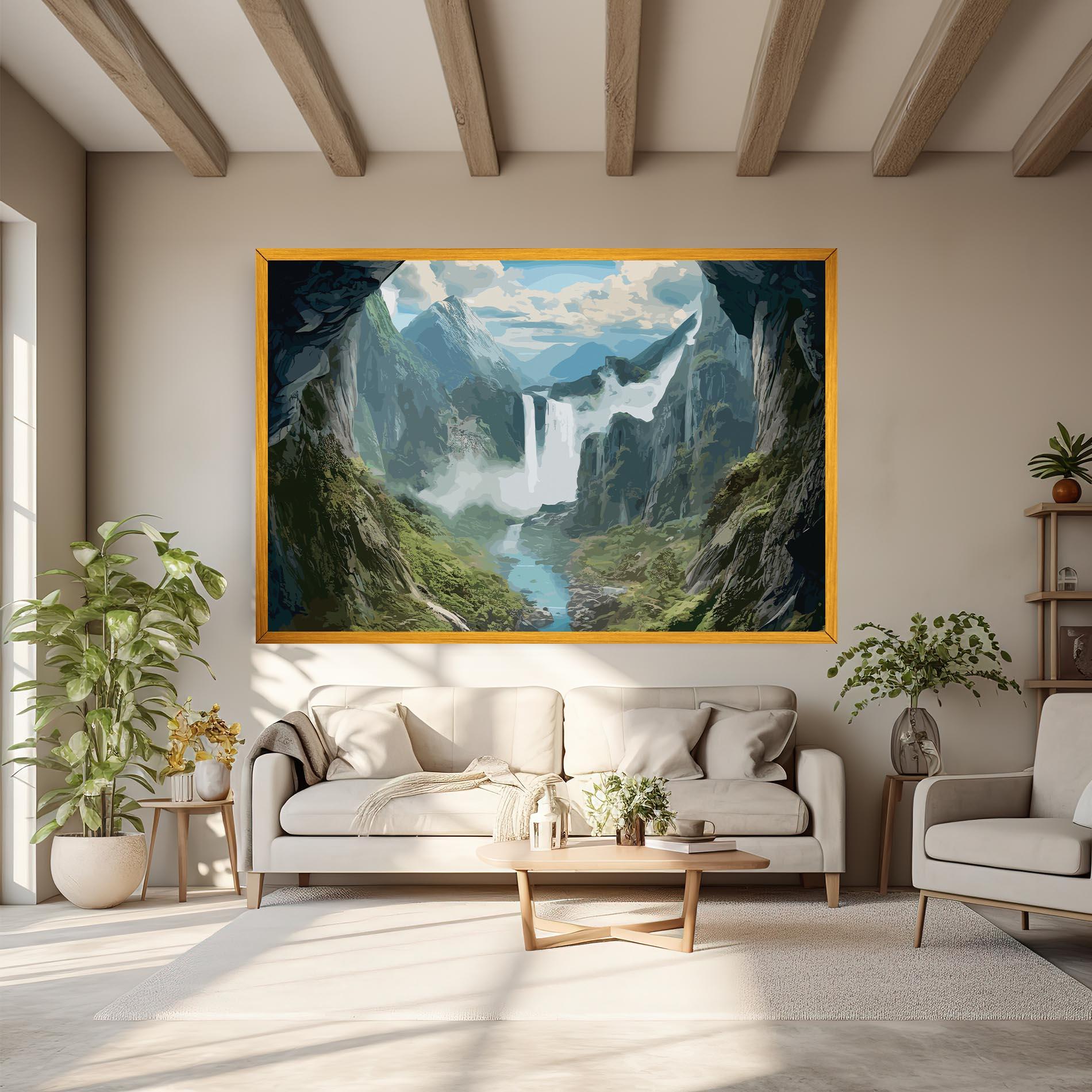 Leinwandbild Amazing Waterfall mockup 6