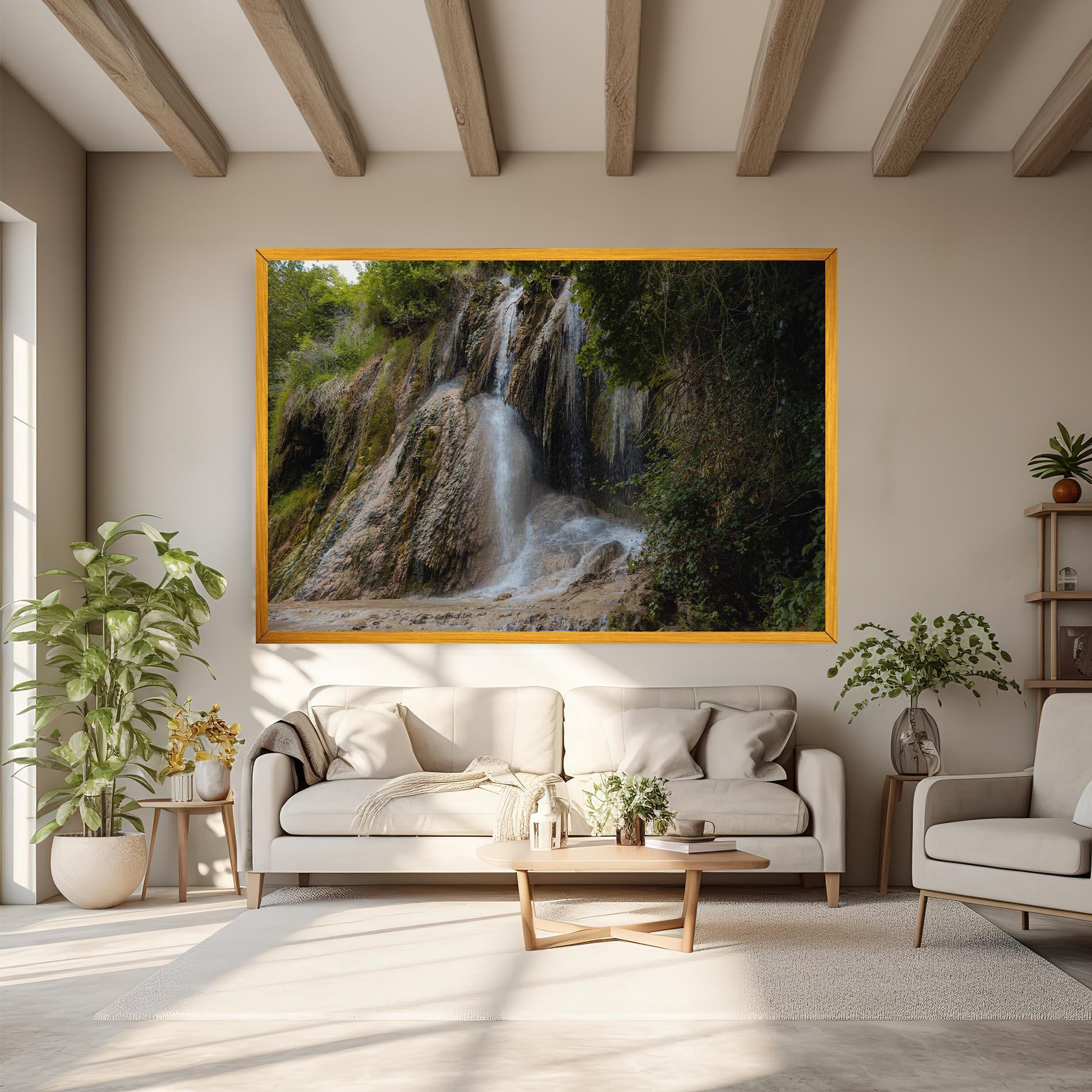 Leinwandbild Pretty Waterfall Forest mockup 6
