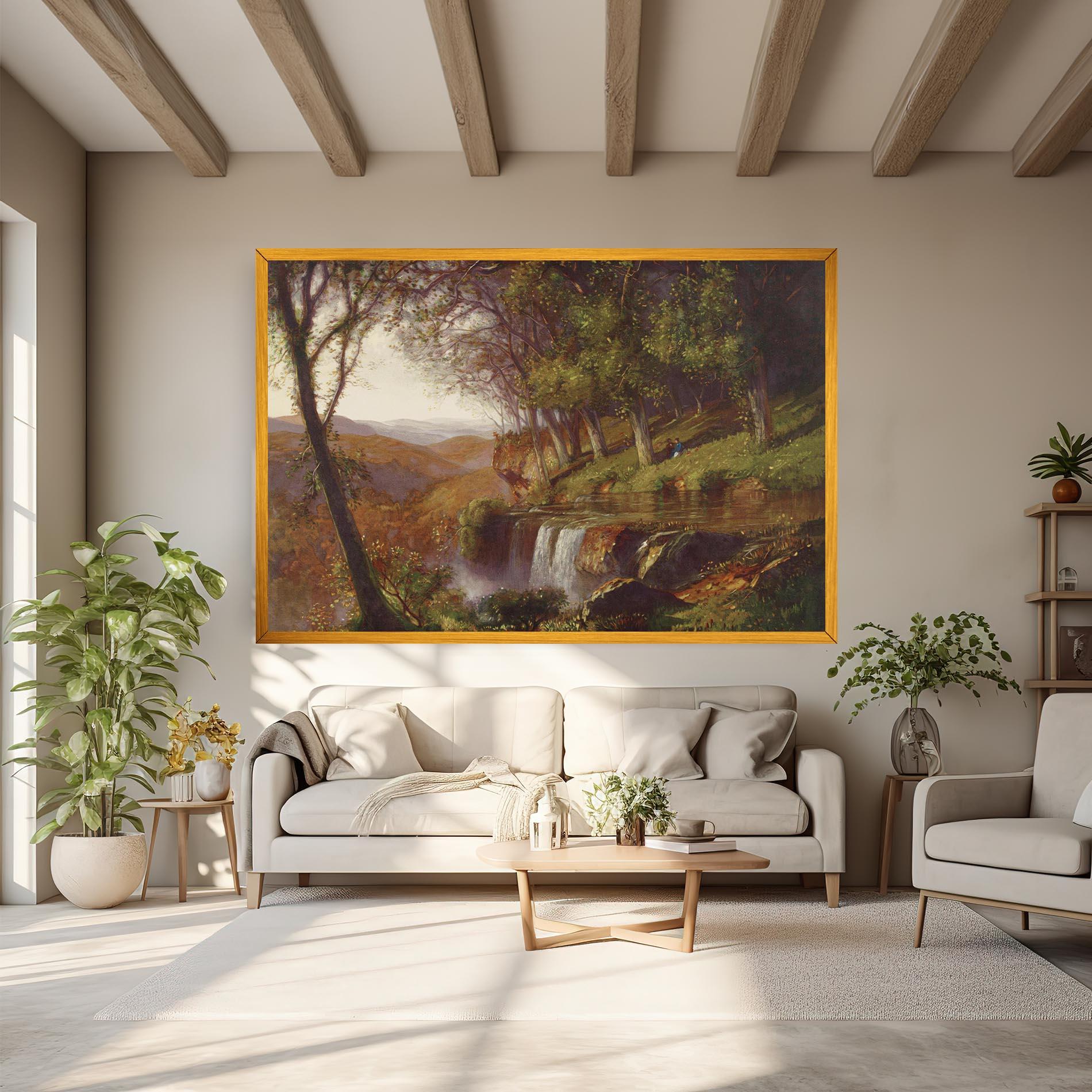 Leinwandbild Waterfall Painting mockup 6