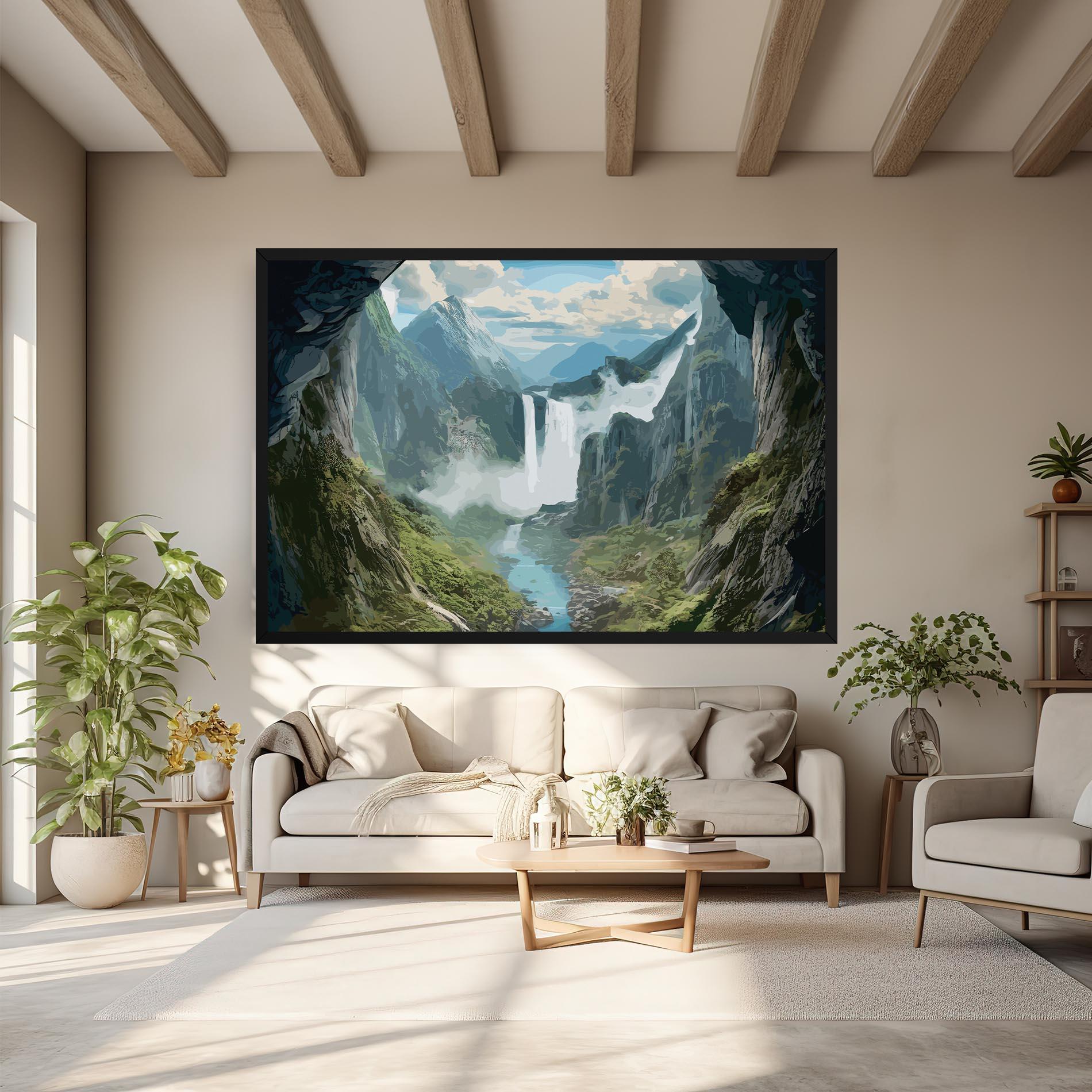 Leinwandbild Amazing Waterfall mockup 6
