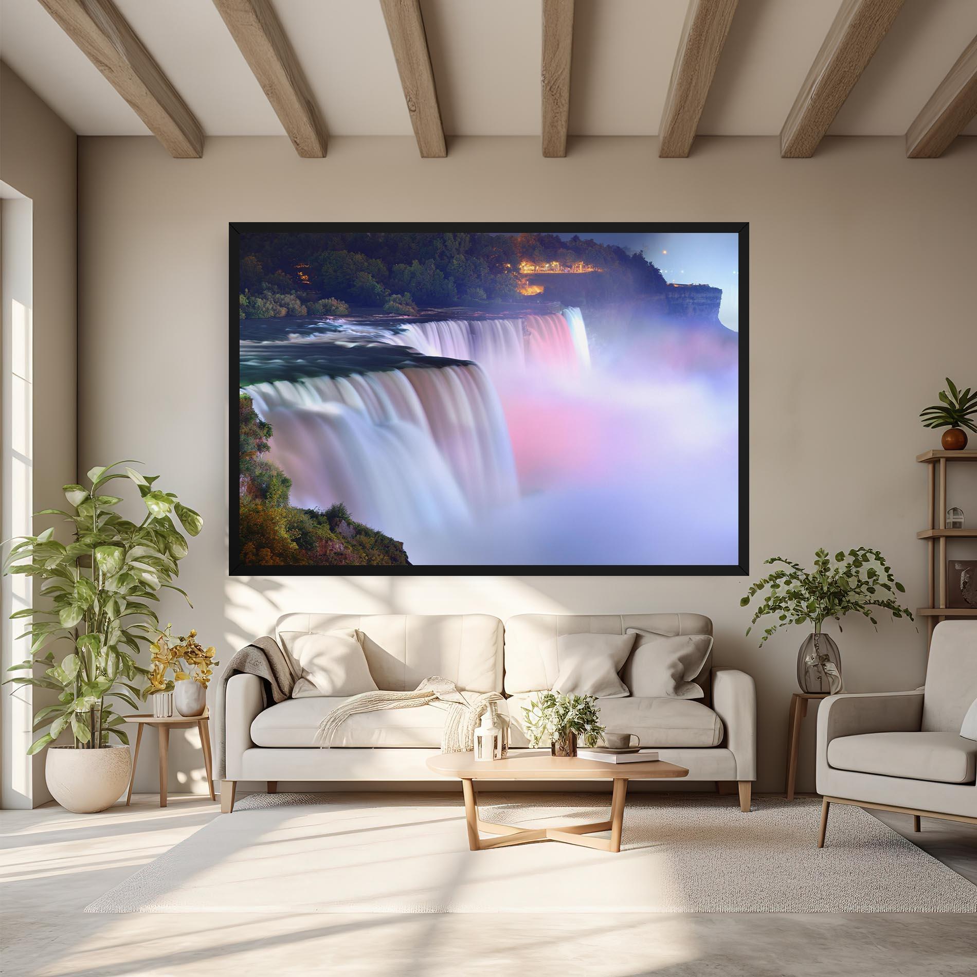 Leinwandbild Dreamy Purple Waterfall mockup 6