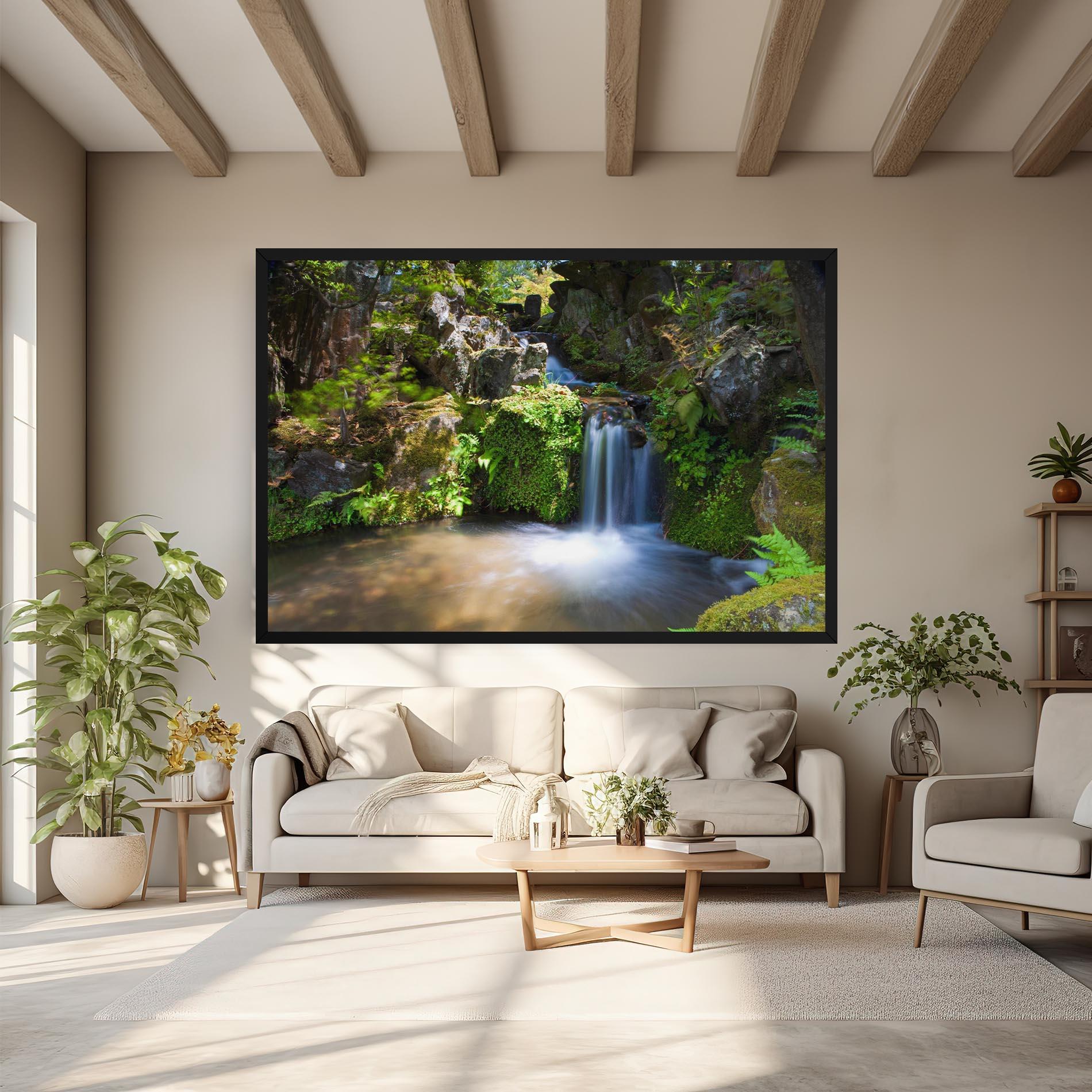 Leinwandbild Jungle View Waterfall mockup 6