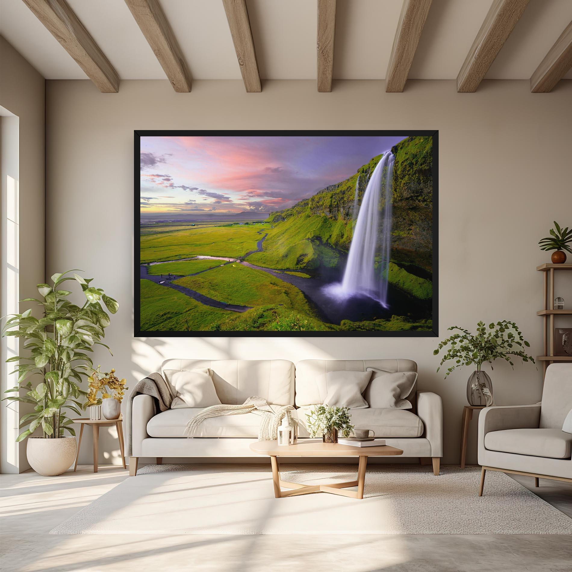 Leinwandbild Pink Wky Waterfall mockup 6