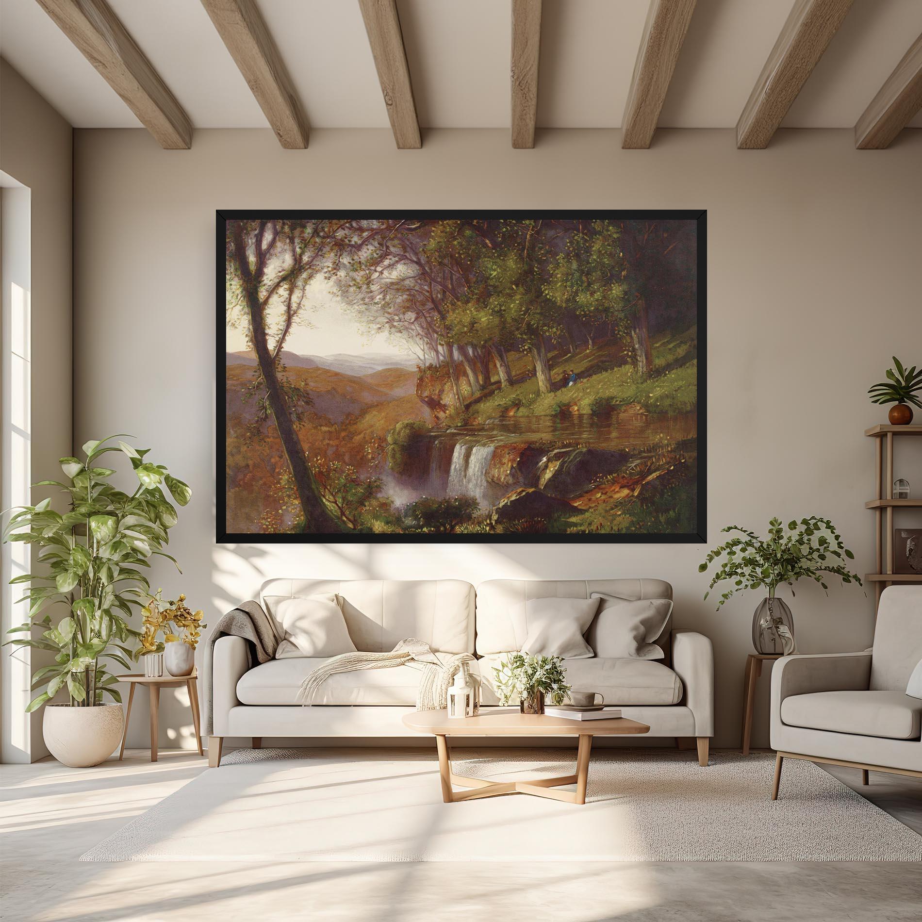 Leinwandbild Waterfall Painting mockup 6