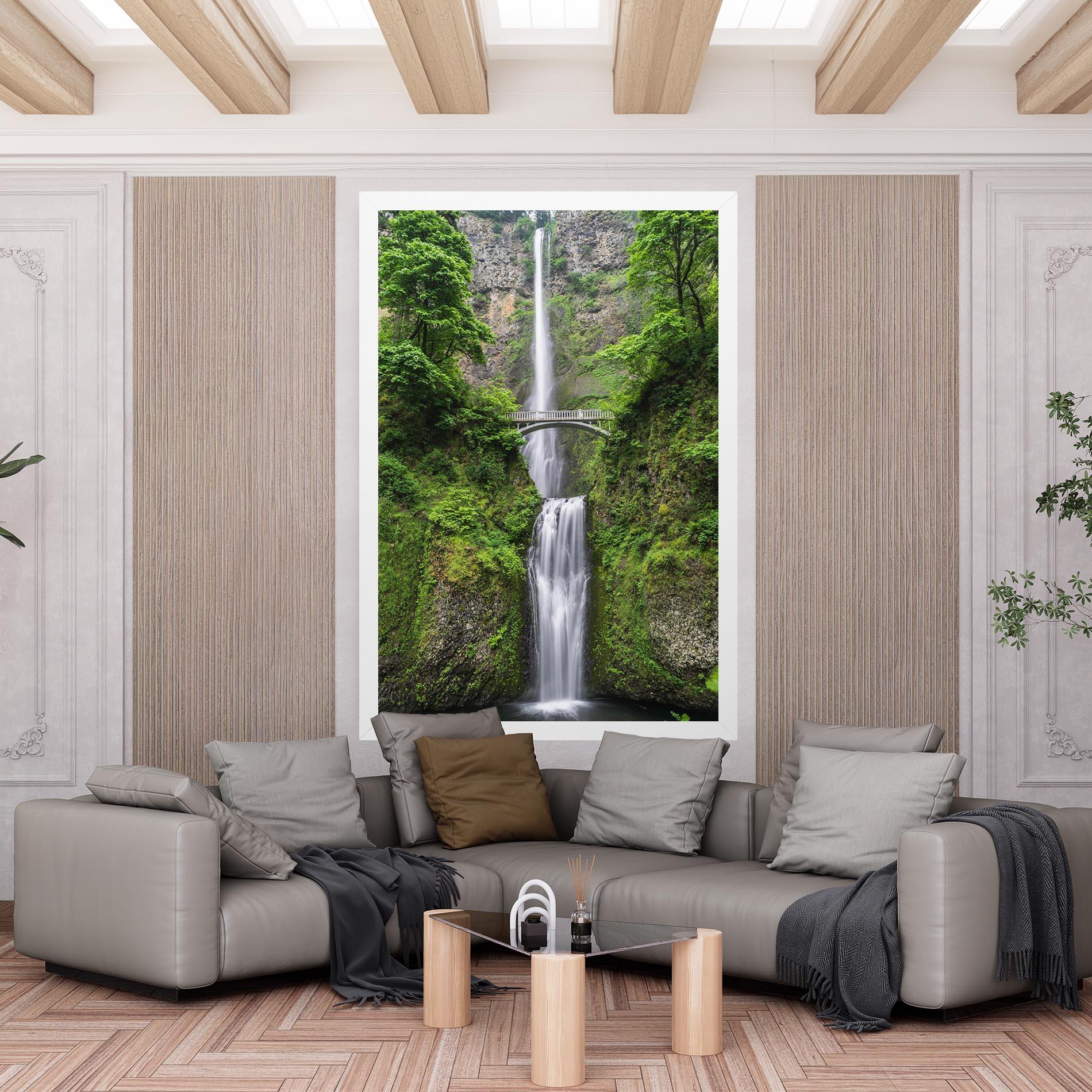 Leinwandbild Green Leaves Bridge View mockup 6