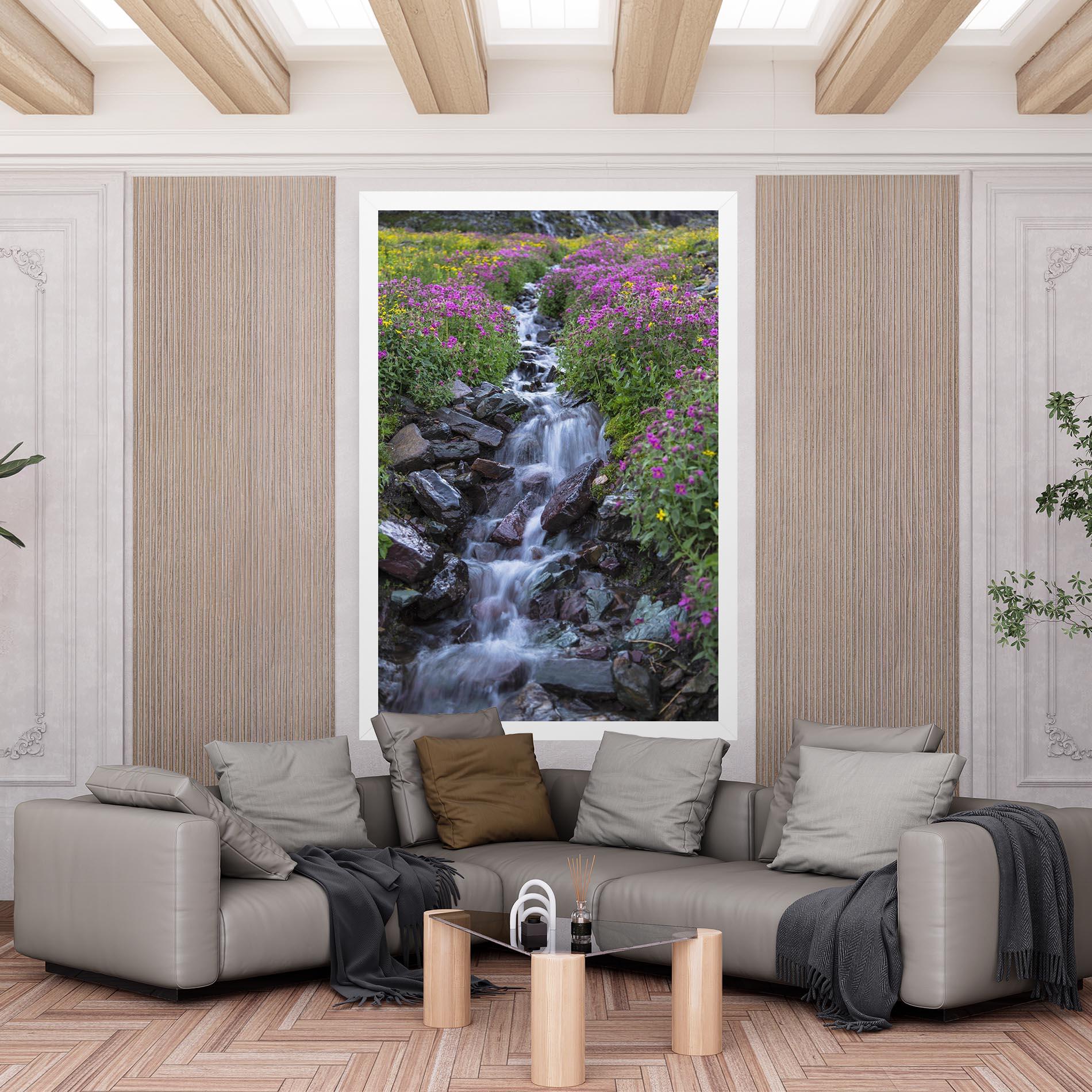 Leinwandbild Water Falling Field mockup 6