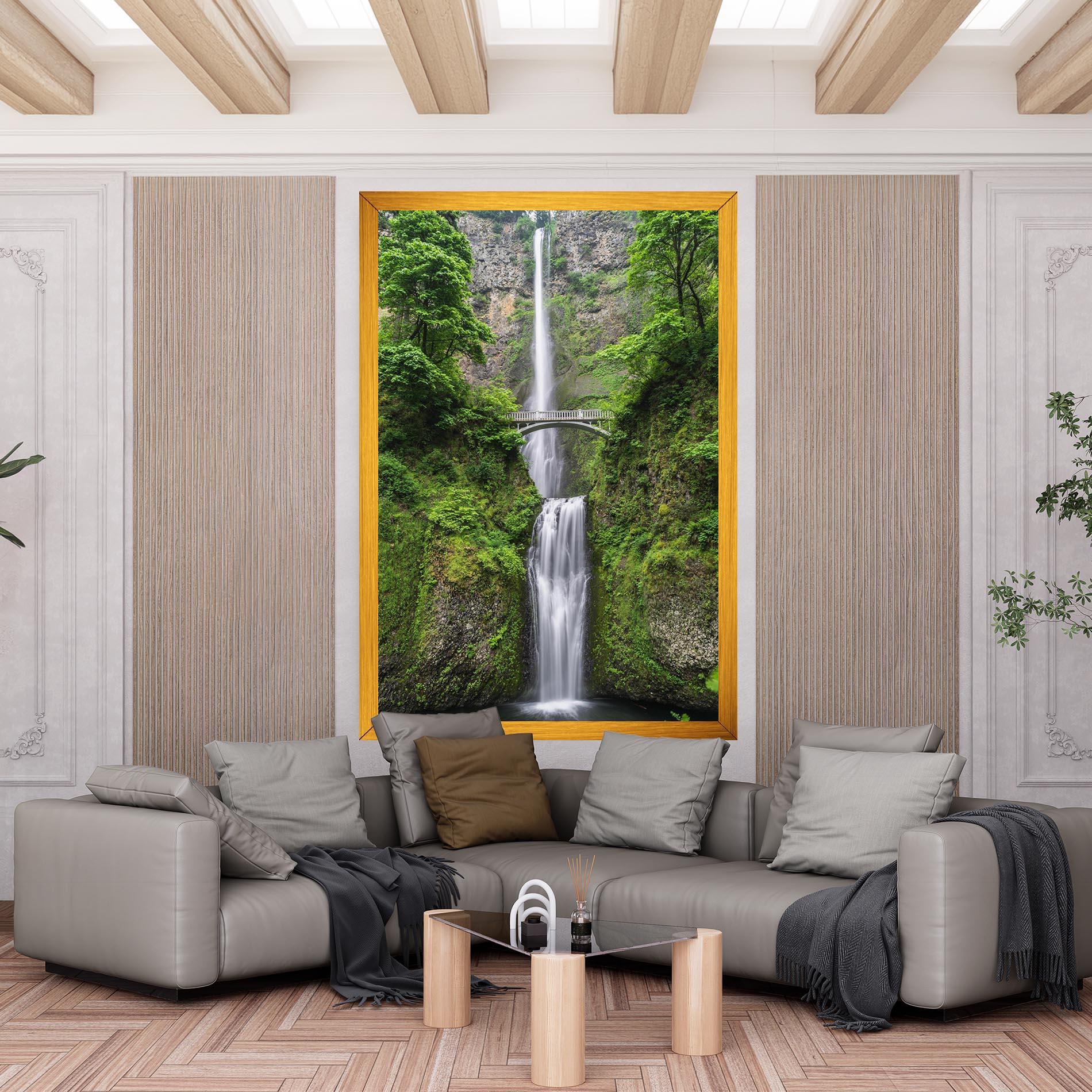 Leinwandbild Green Leaves Bridge View mockup 6