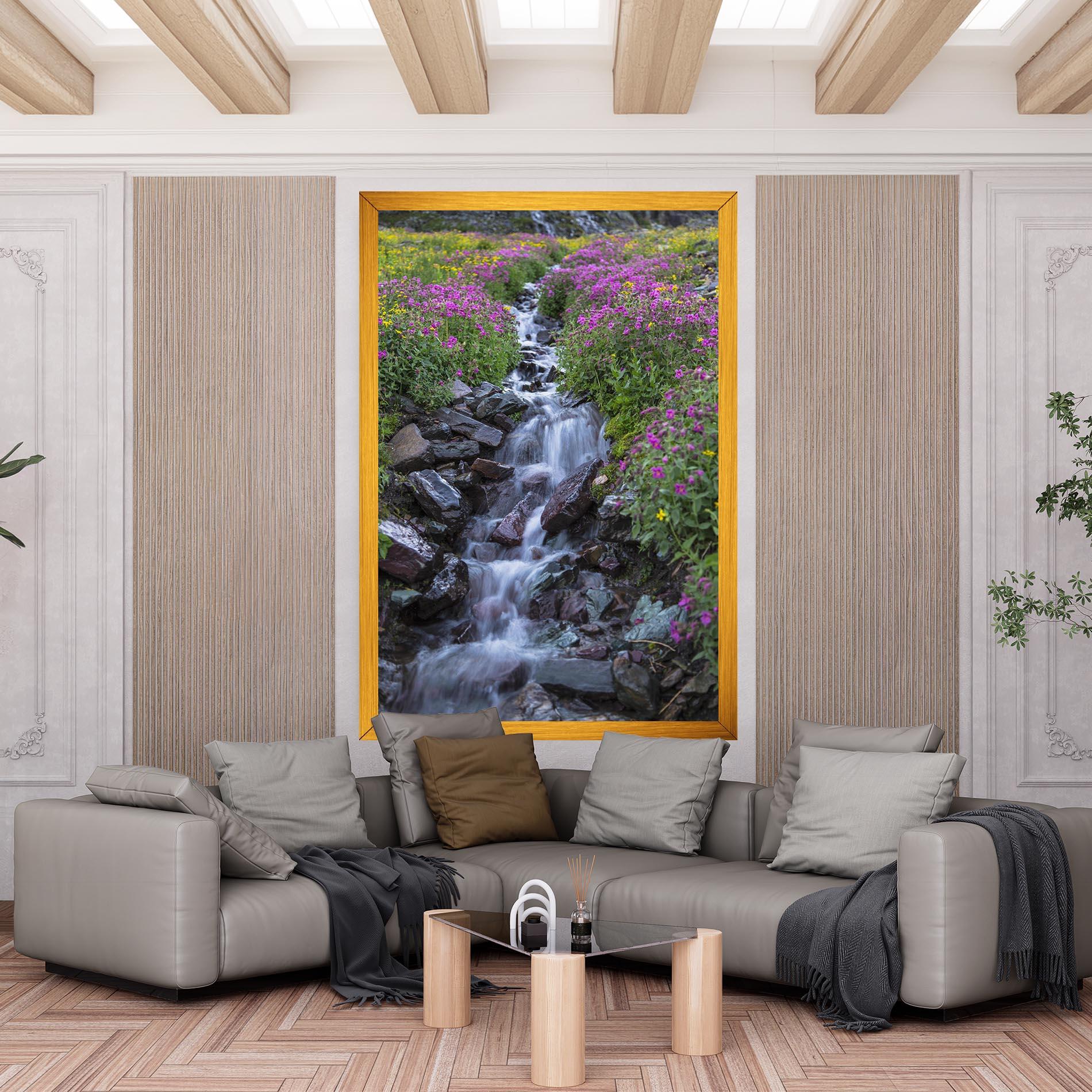 Leinwandbild Water Falling Field mockup 6