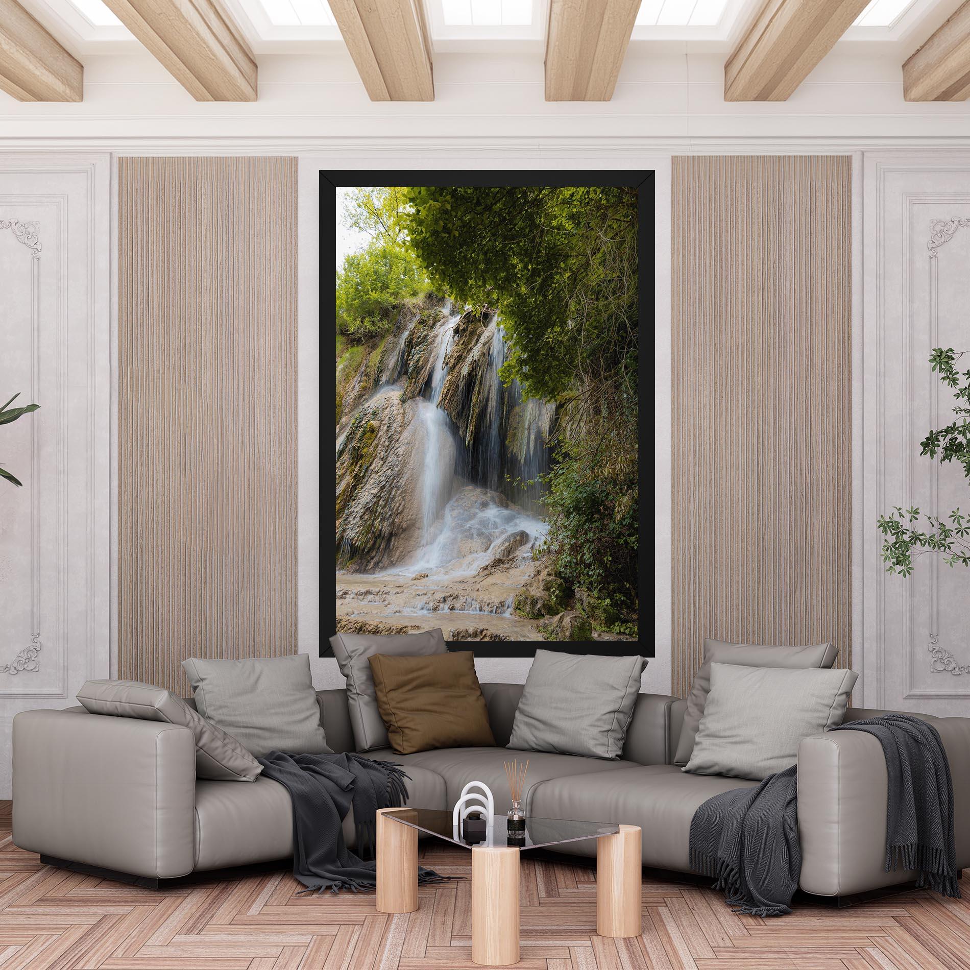 Leinwandbild Forest Waterfall View mockup 6