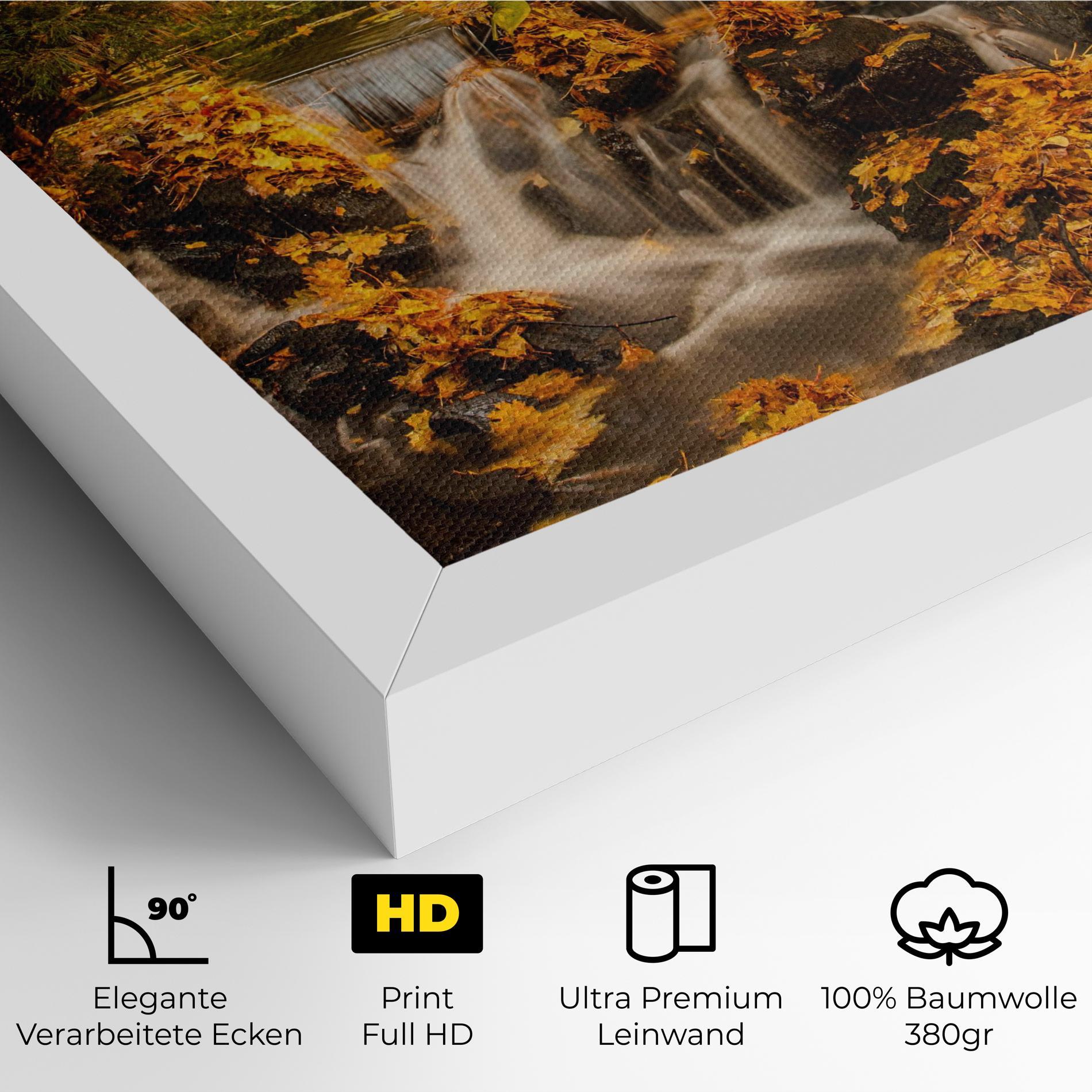 Leinwandbild Autumn Pretty Waterfall mockup 4