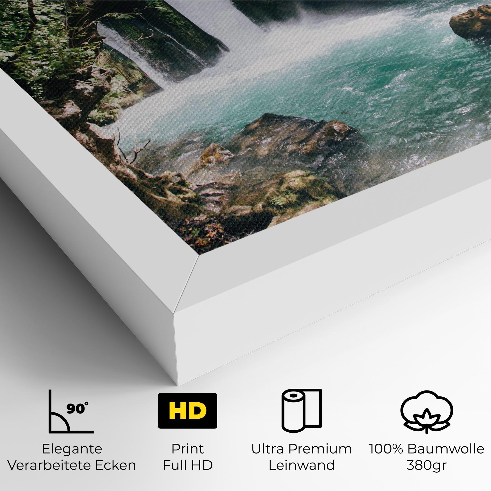 Leinwandbild Beautiful Blue Waterfall mockup 4