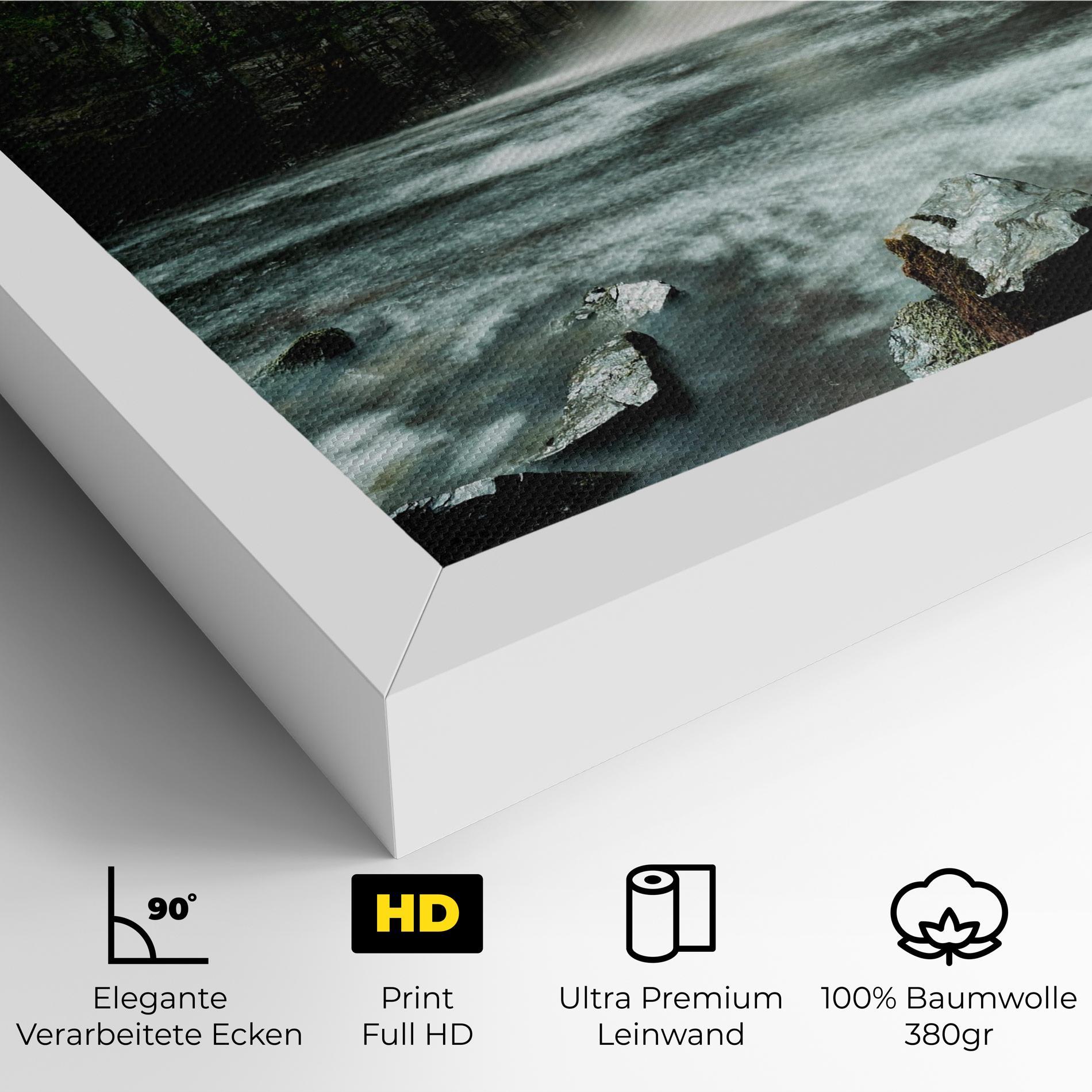 Leinwandbild Beautiful Water Falling mockup 4