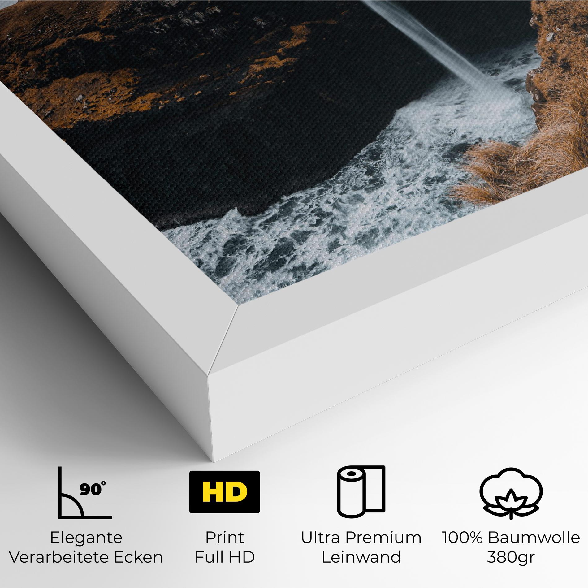 Leinwandbild Black Houses Waterfall mockup 4