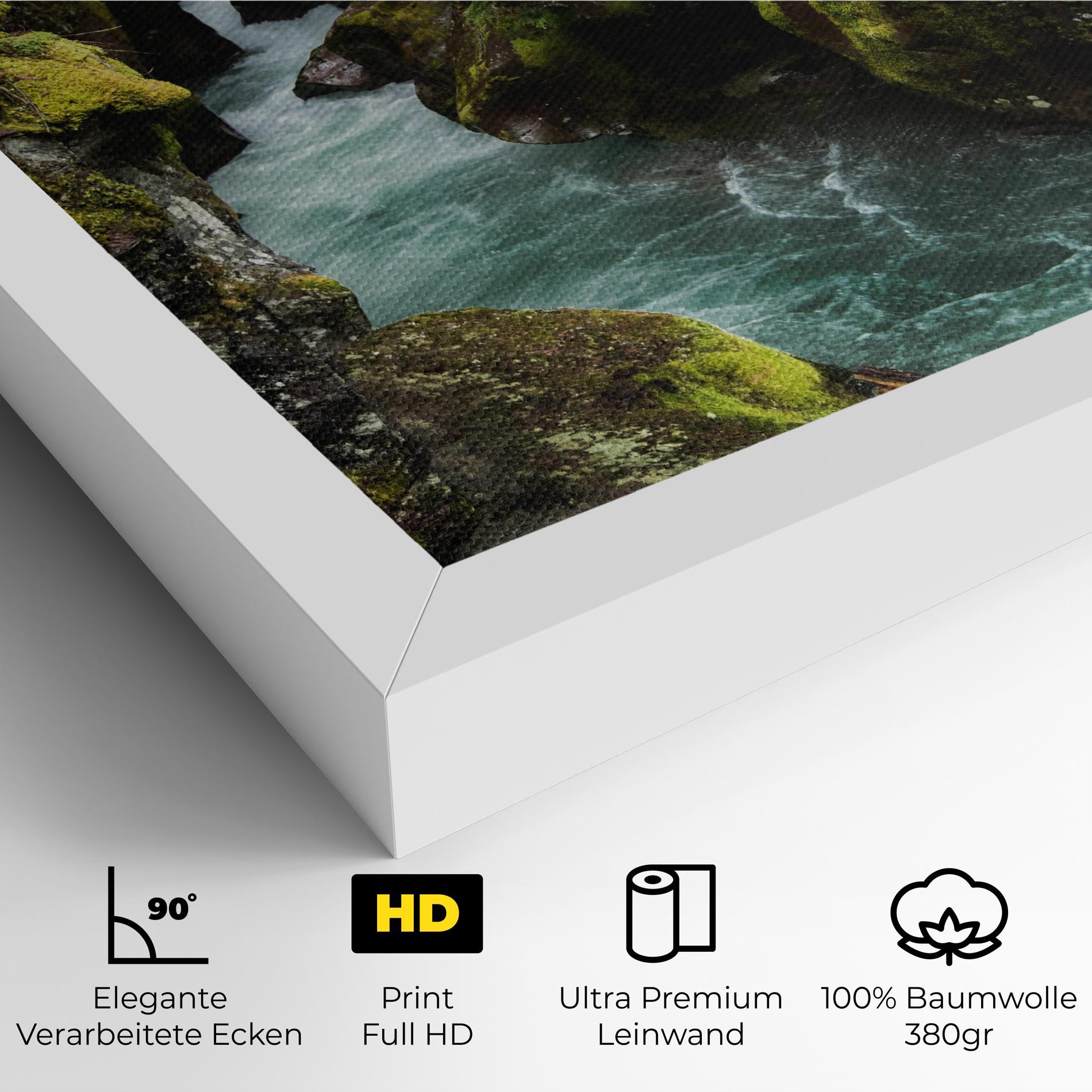 Leinwandbild Blue Majestic Waterfall mockup 4