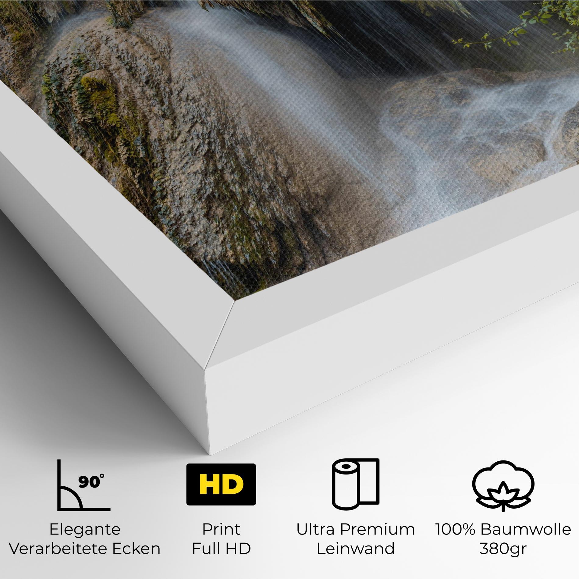 Leinwandbild Forest Waterfall View mockup 4