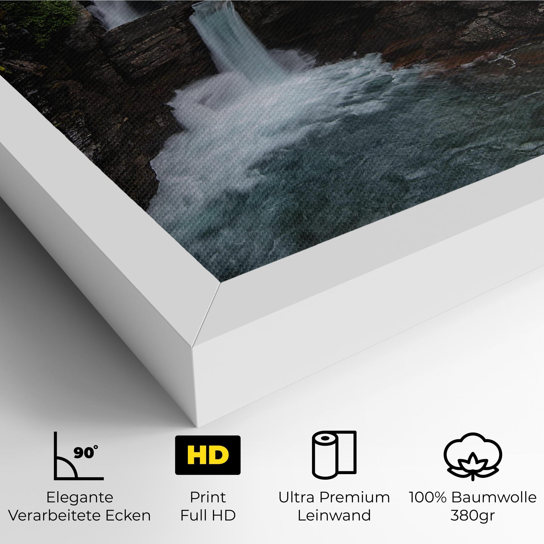 Leinwandbild Majestic Forest Waterfall mockup 4