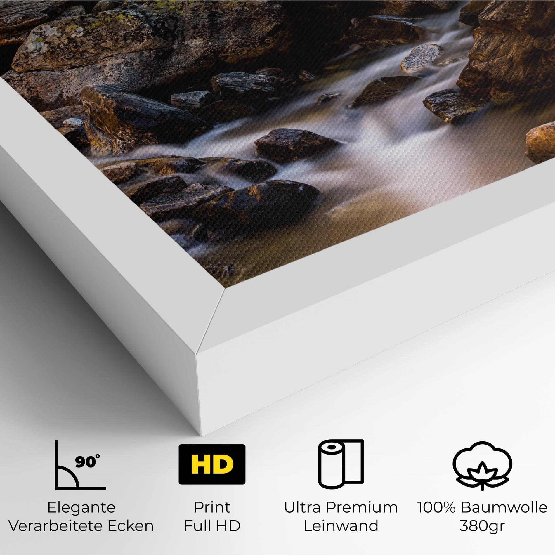 Leinwandbild Nature Rocks Waterfall mockup 4